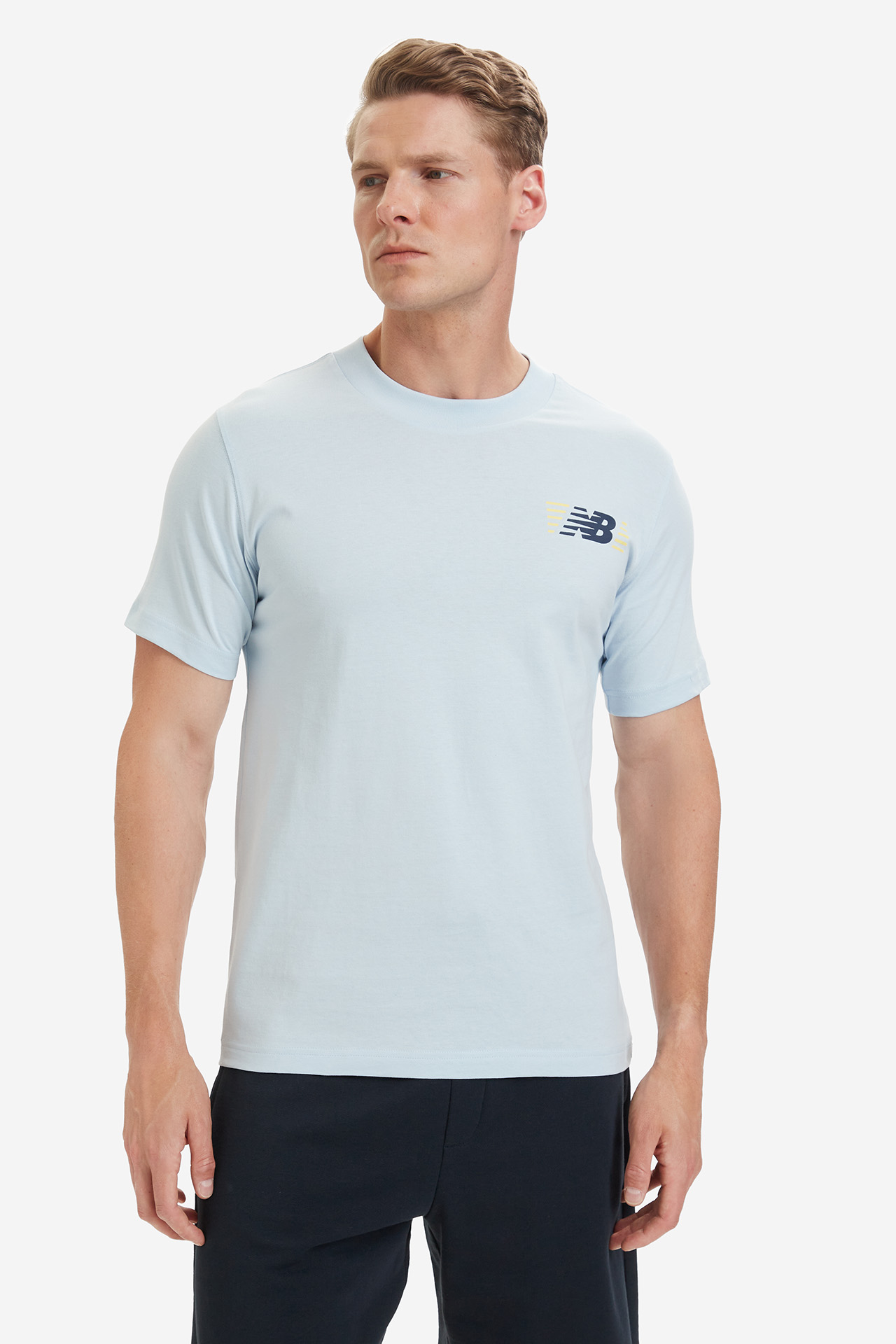 T-shirt NEW BALANCE MT6179UMAA1 Niebieski jasny