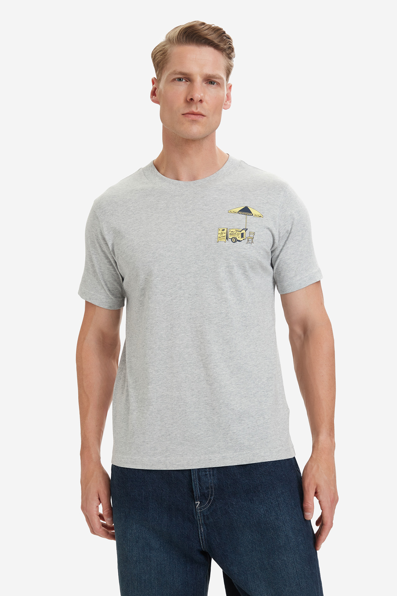 T-shirt NEW BALANCE MT61T2QHAG Szary