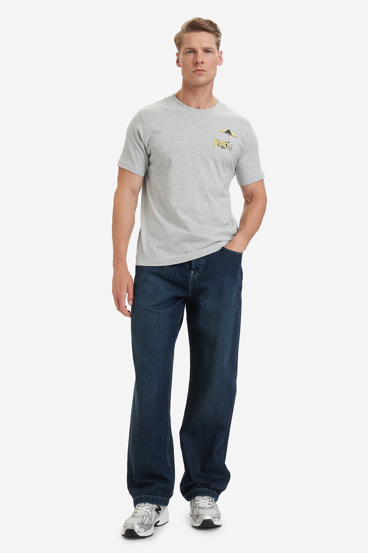 T-shirt NEW BALANCE MT61T2QHAG Szary