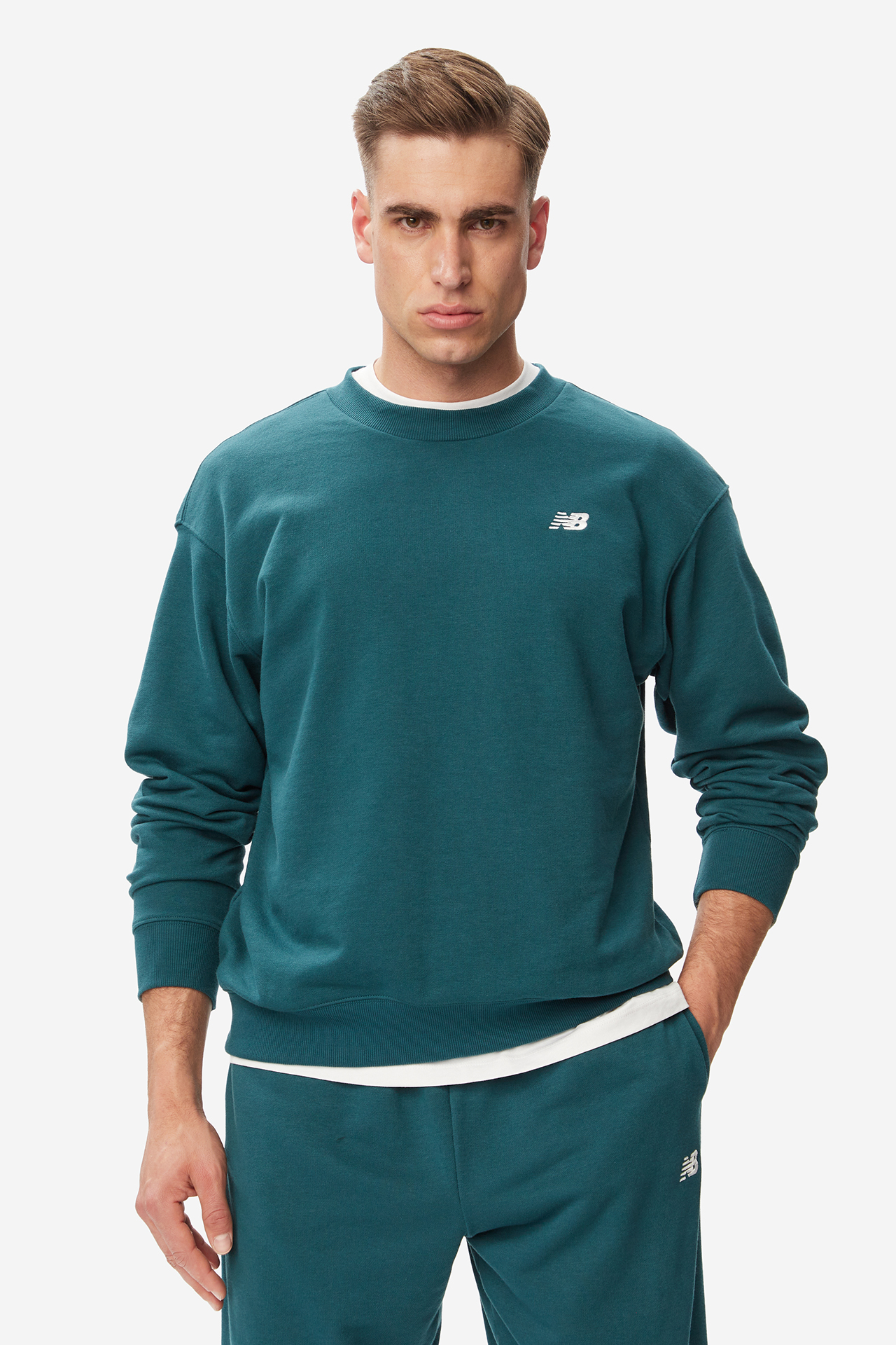 Bluza NEW BALANCE MT41507AAV Zielony ciemny