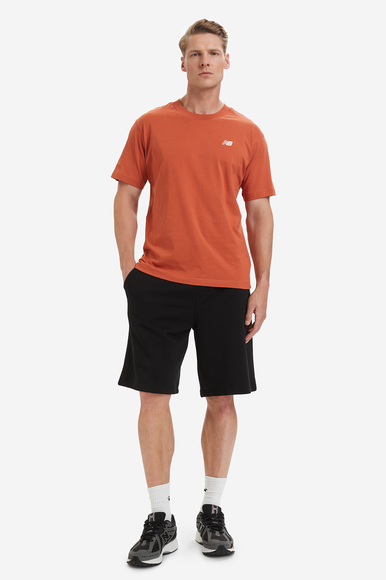 T-shirt NEW BALANCE MT41509CNN Pomarańczowy