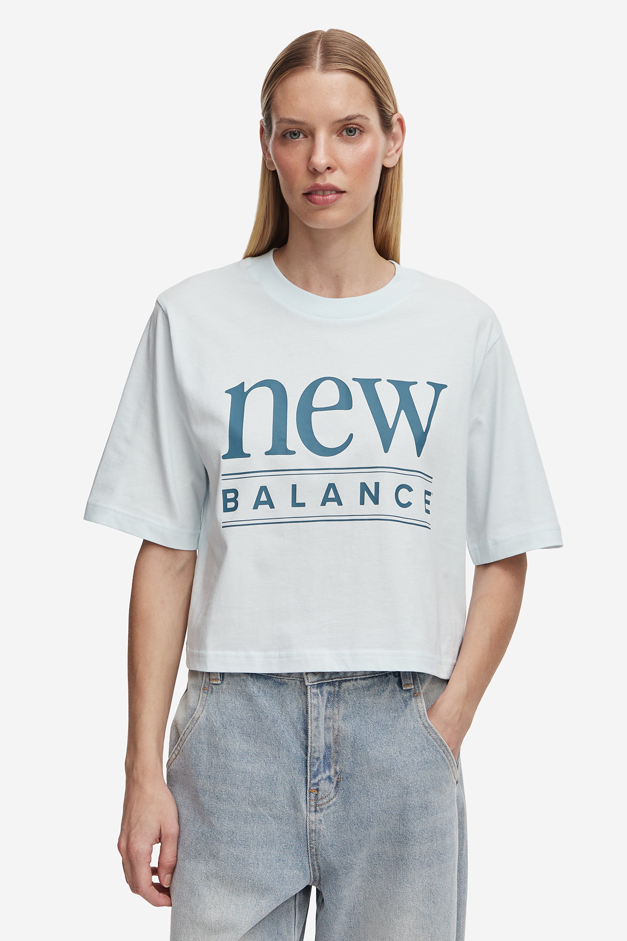 T-shirt NEW BALANCE WT61V5OPAAW Niebieski jasny