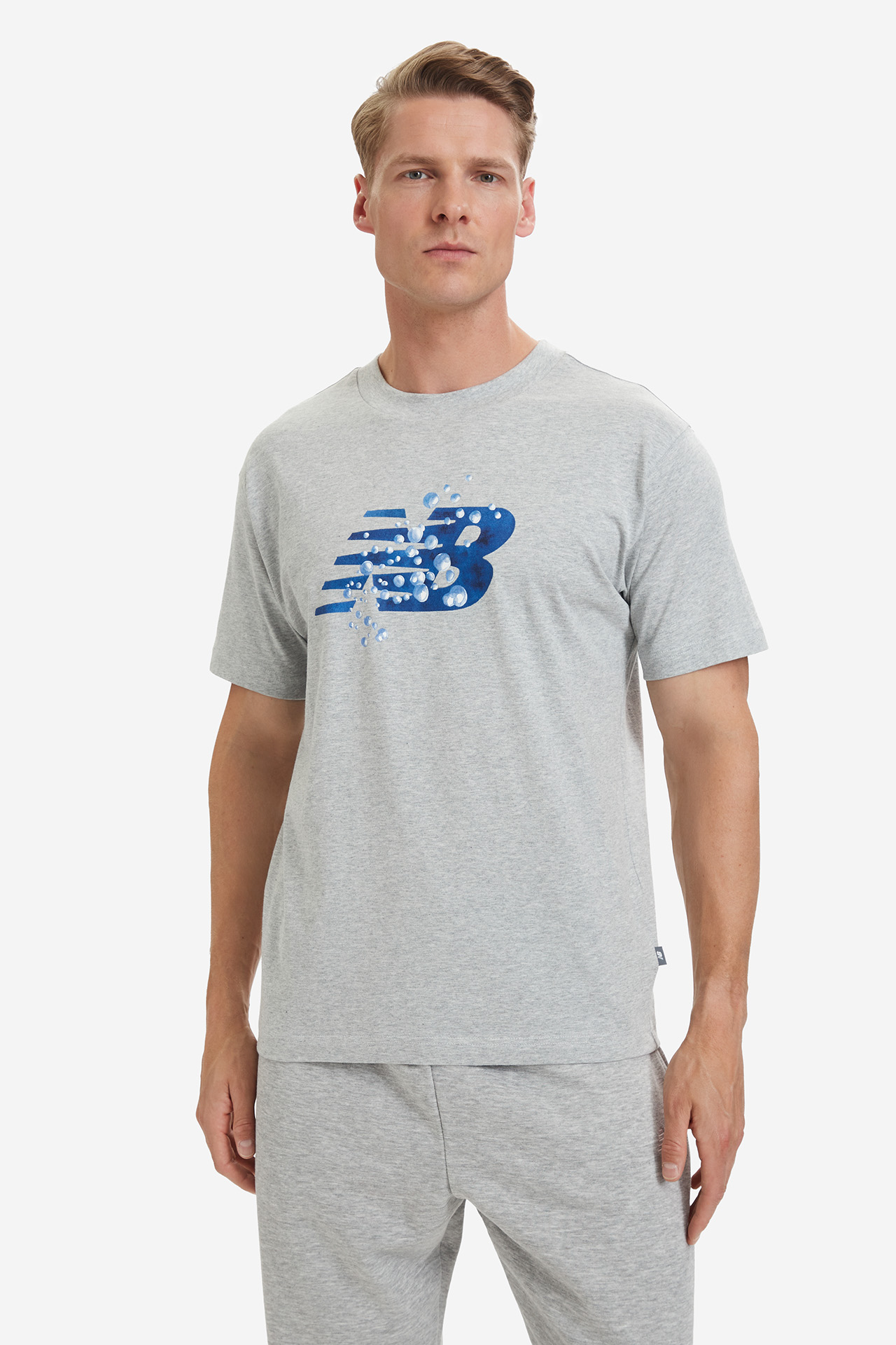 T-shirt NEW BALANCE MT61Z286AG Szary jasny
