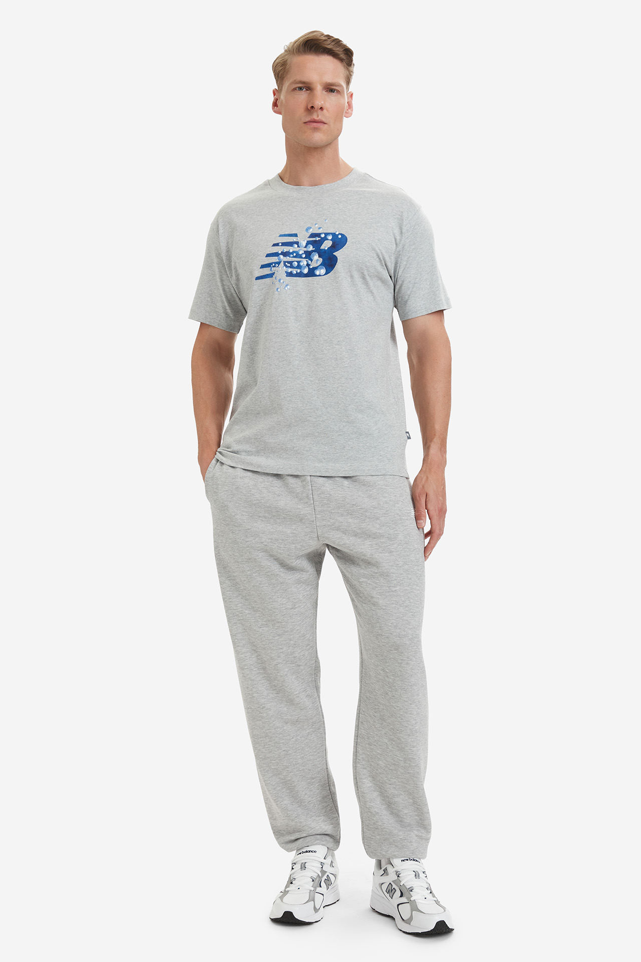 T-shirt NEW BALANCE MT61Z286AG Szary jasny
