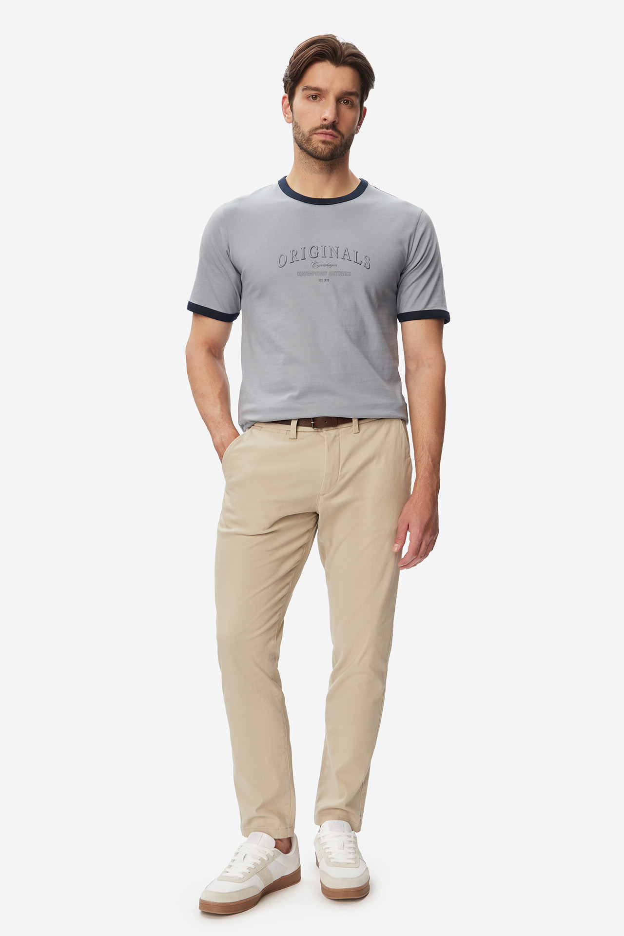 T-shirt JACK&JONES 12290855-TRADEWINDS Szary