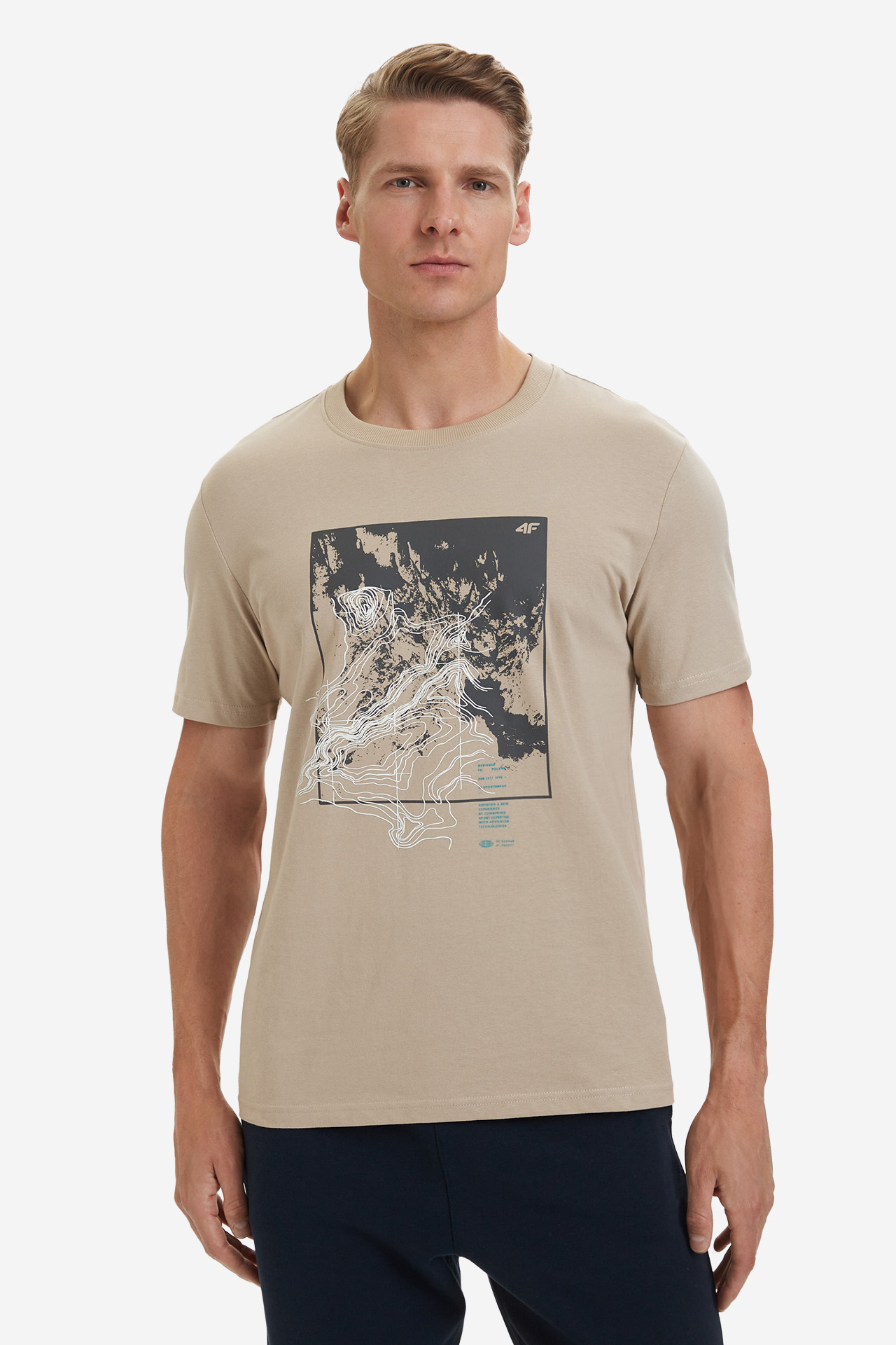 T-shirt 4F 4FWSS26TTSHM2825-83S Beżowy