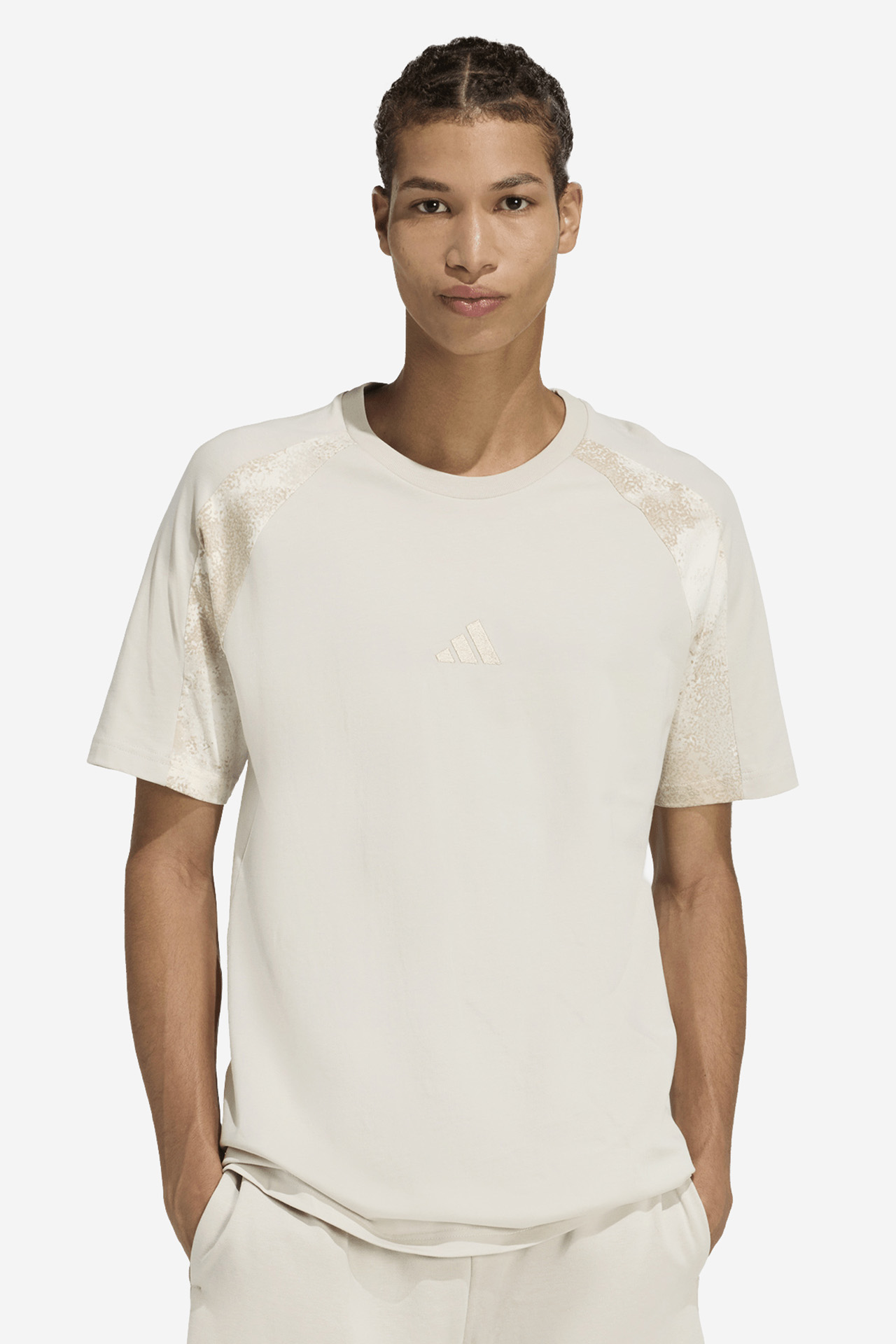 T-shirt adidas KC0708 Kremowy