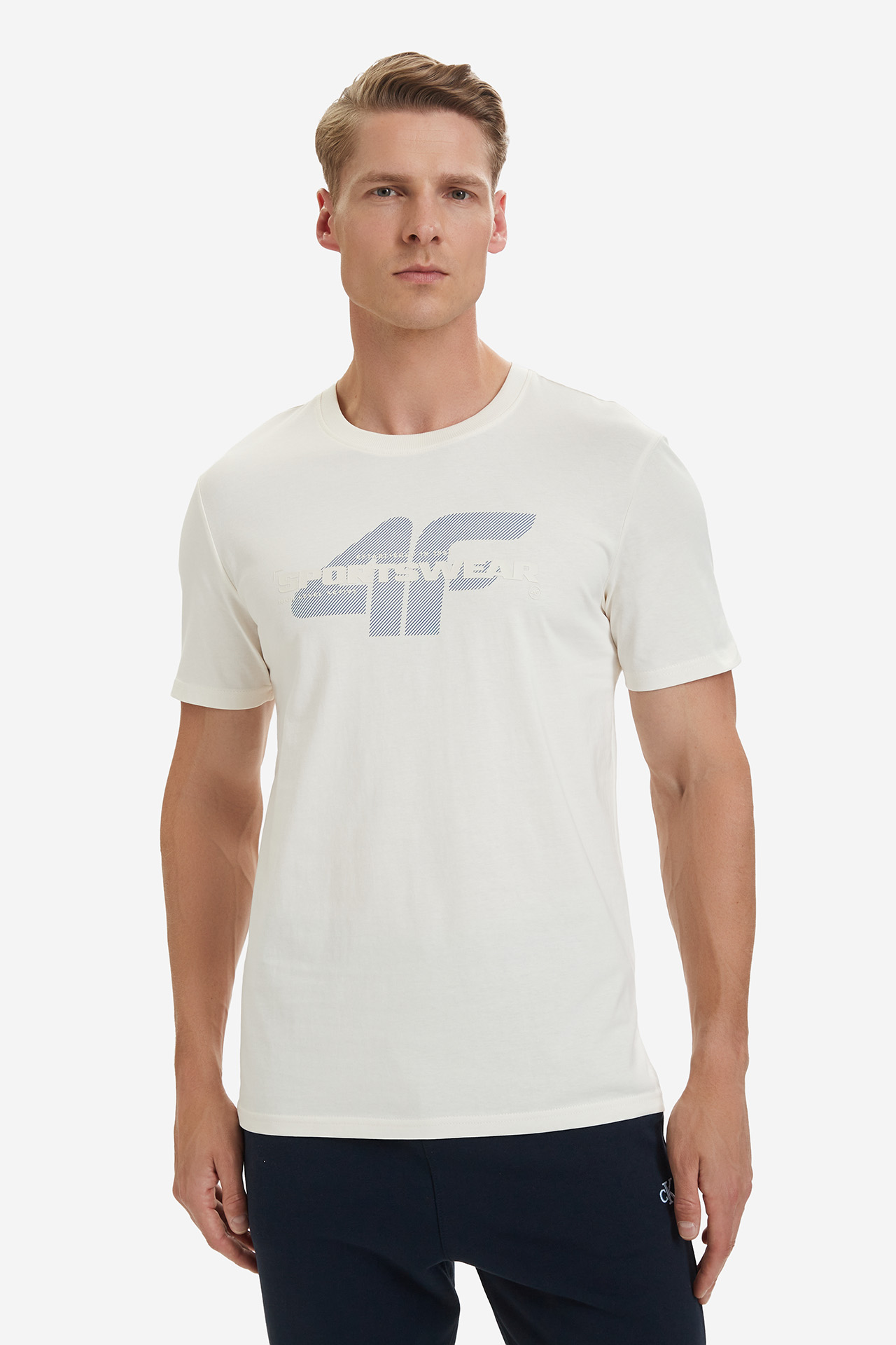 T-shirt 4F 4FWSS26TTSHM2666-12S Kremowy