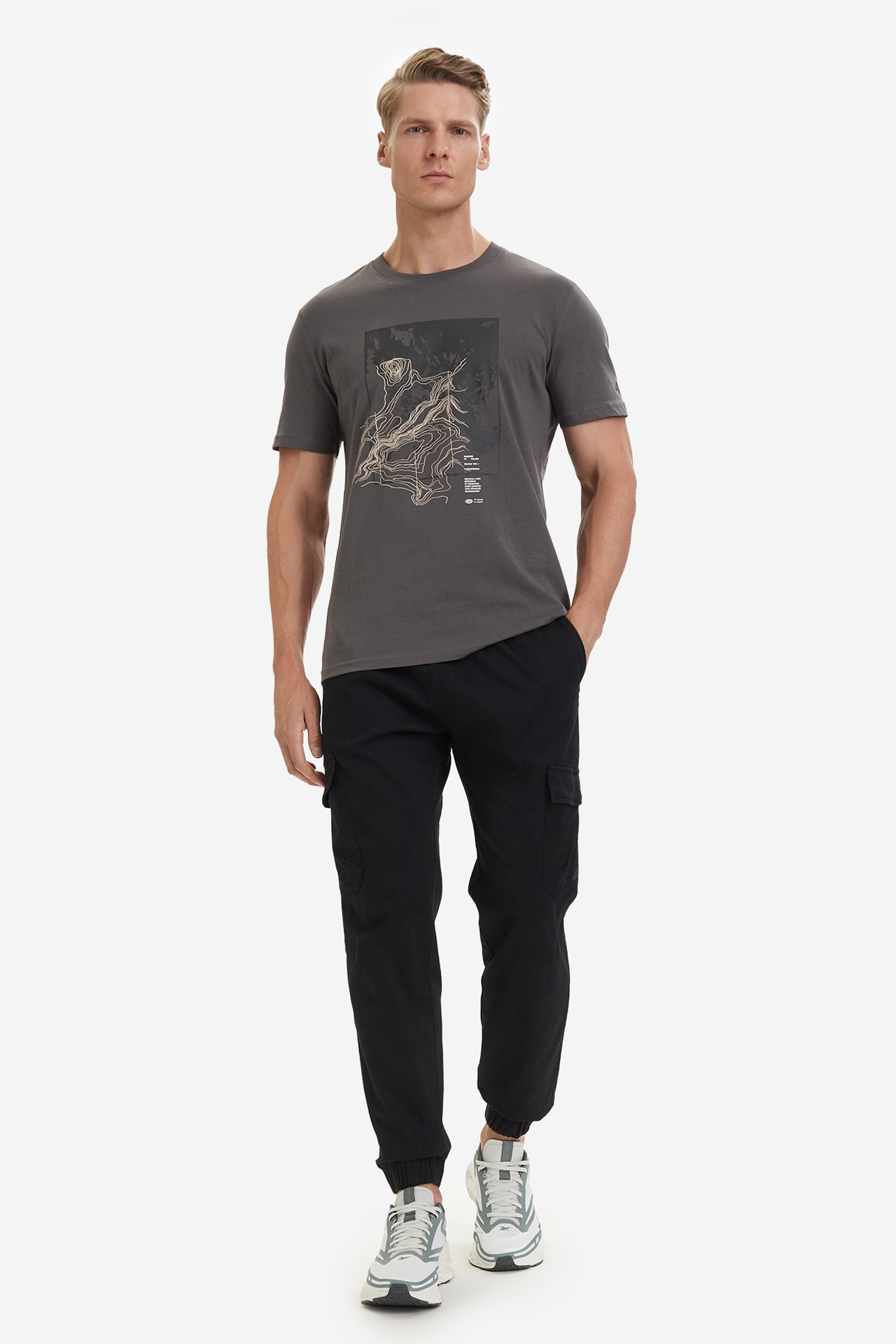 T-shirt 4F 4FWSS26TTSHM2825-24S Szary ciemny