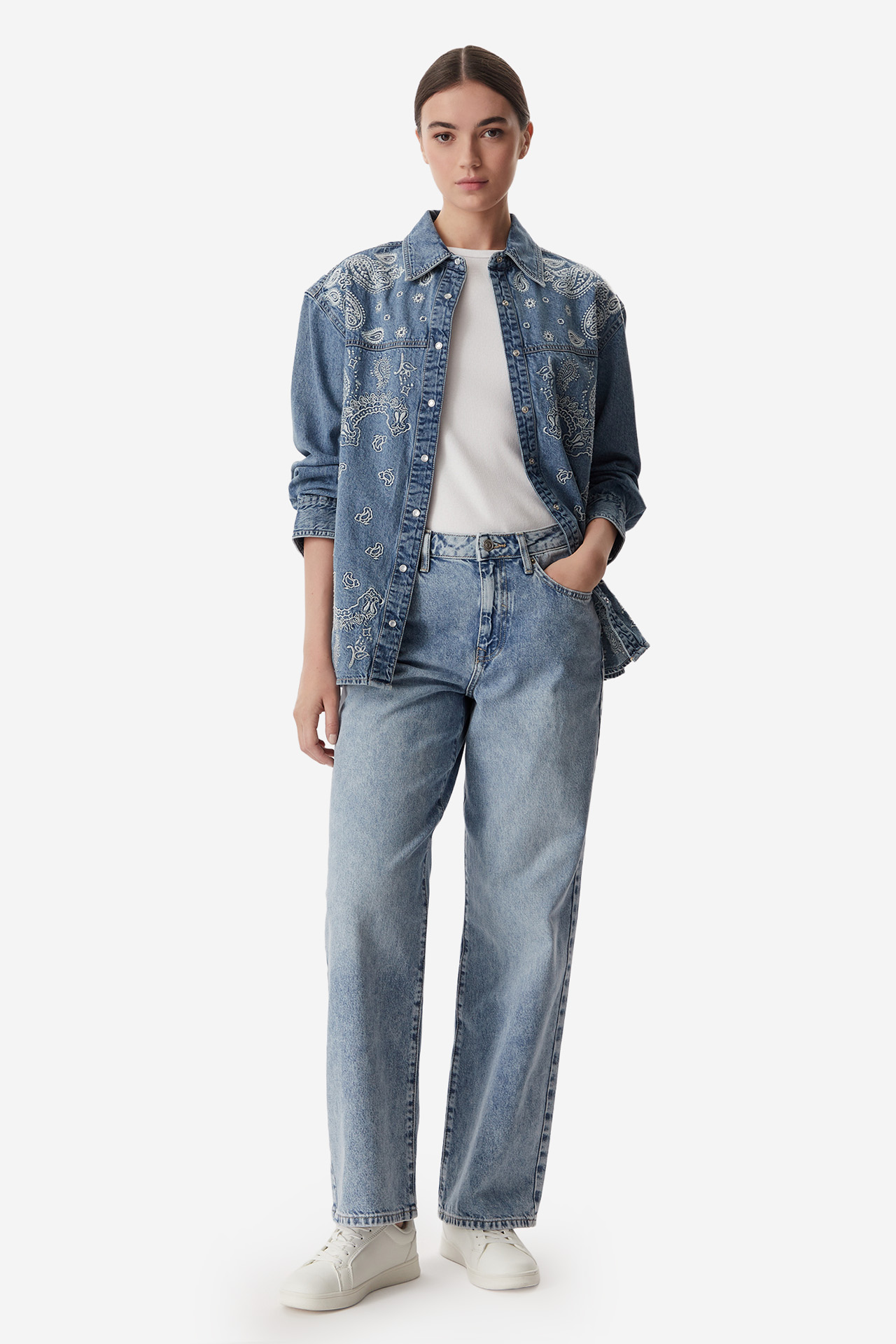 Spodnie CROSS JEANS C-5753-005 Niebieski