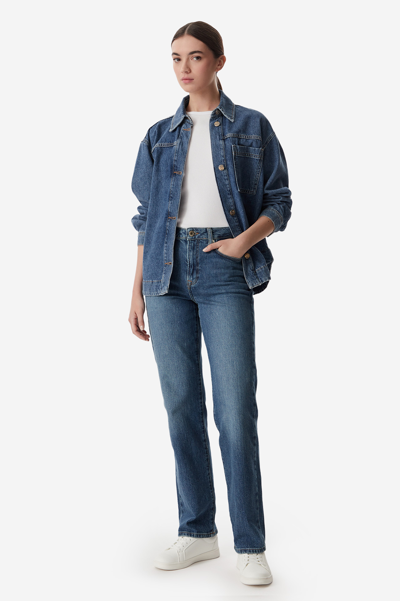 Spodnie CROSS JEANS C-5761-005 Niebieski