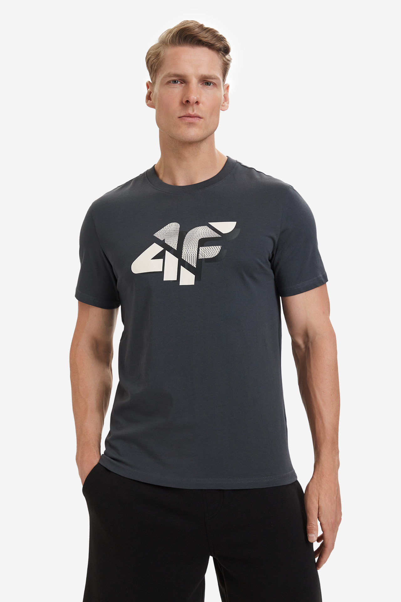 T-shirt 4F 4FWSS26TTSHM2667-22S Szary ciemny