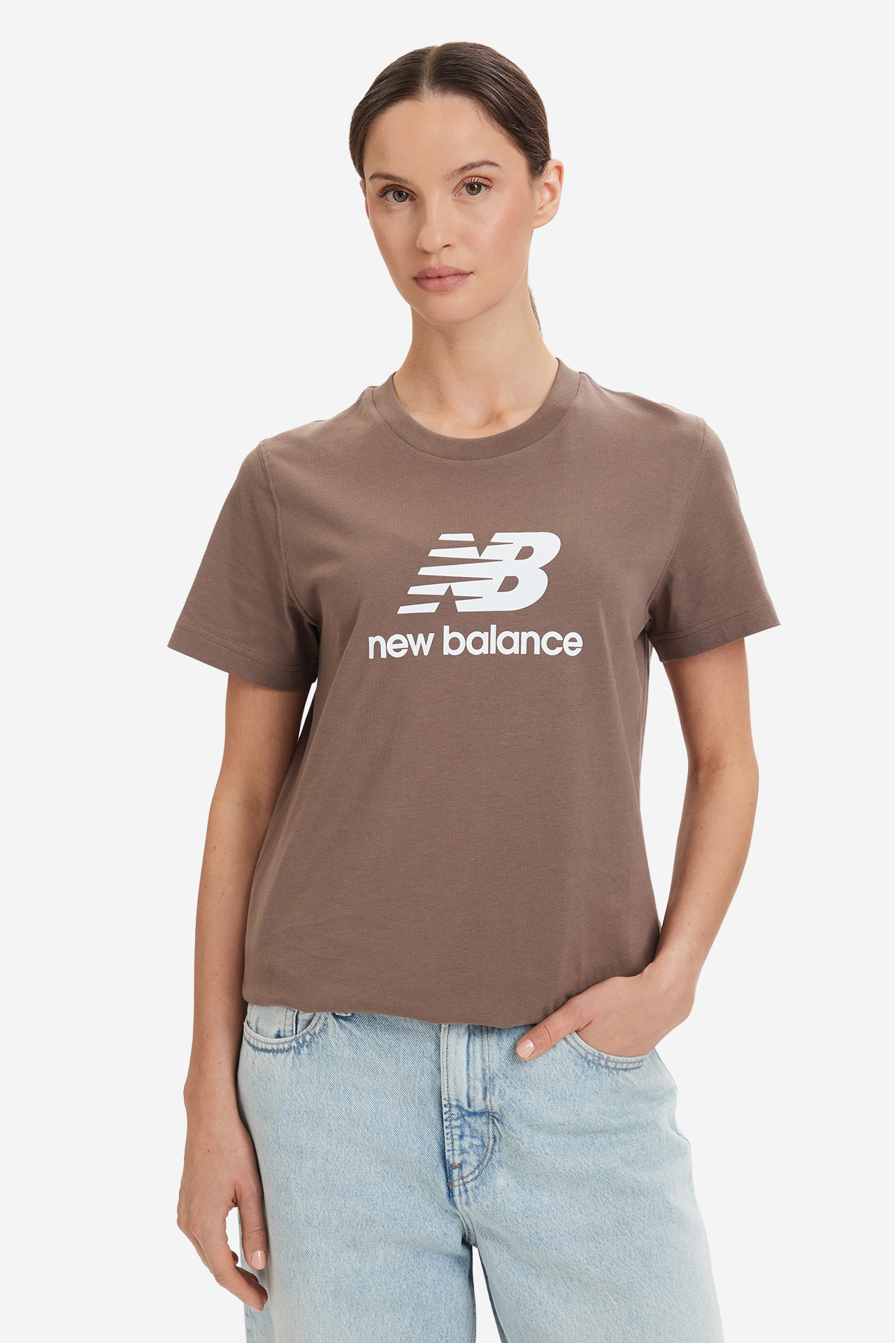 T-shirt NEW BALANCE WT41502ABP Brązowy