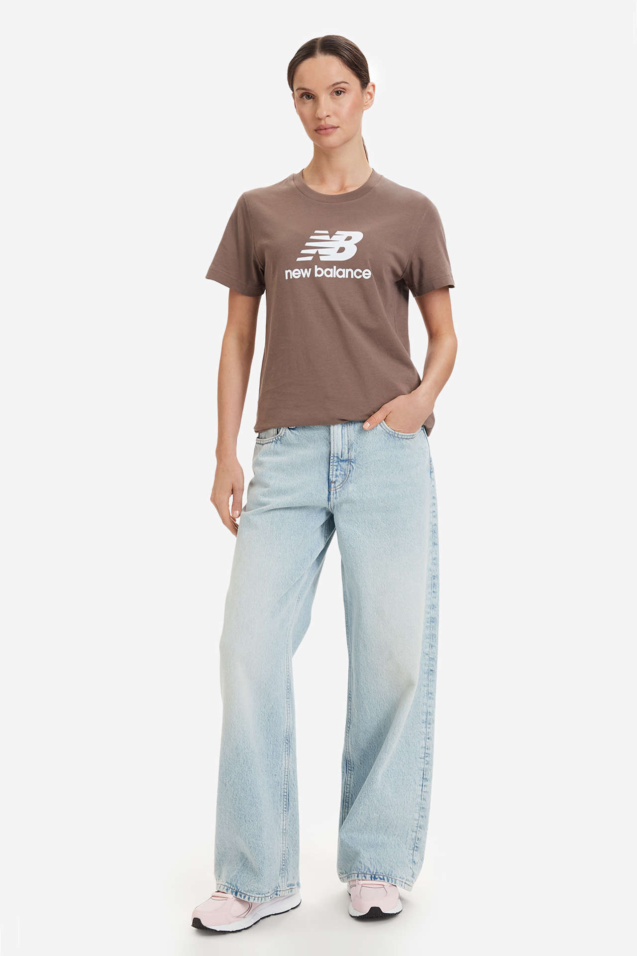 T-shirt NEW BALANCE WT41502ABP Brązowy