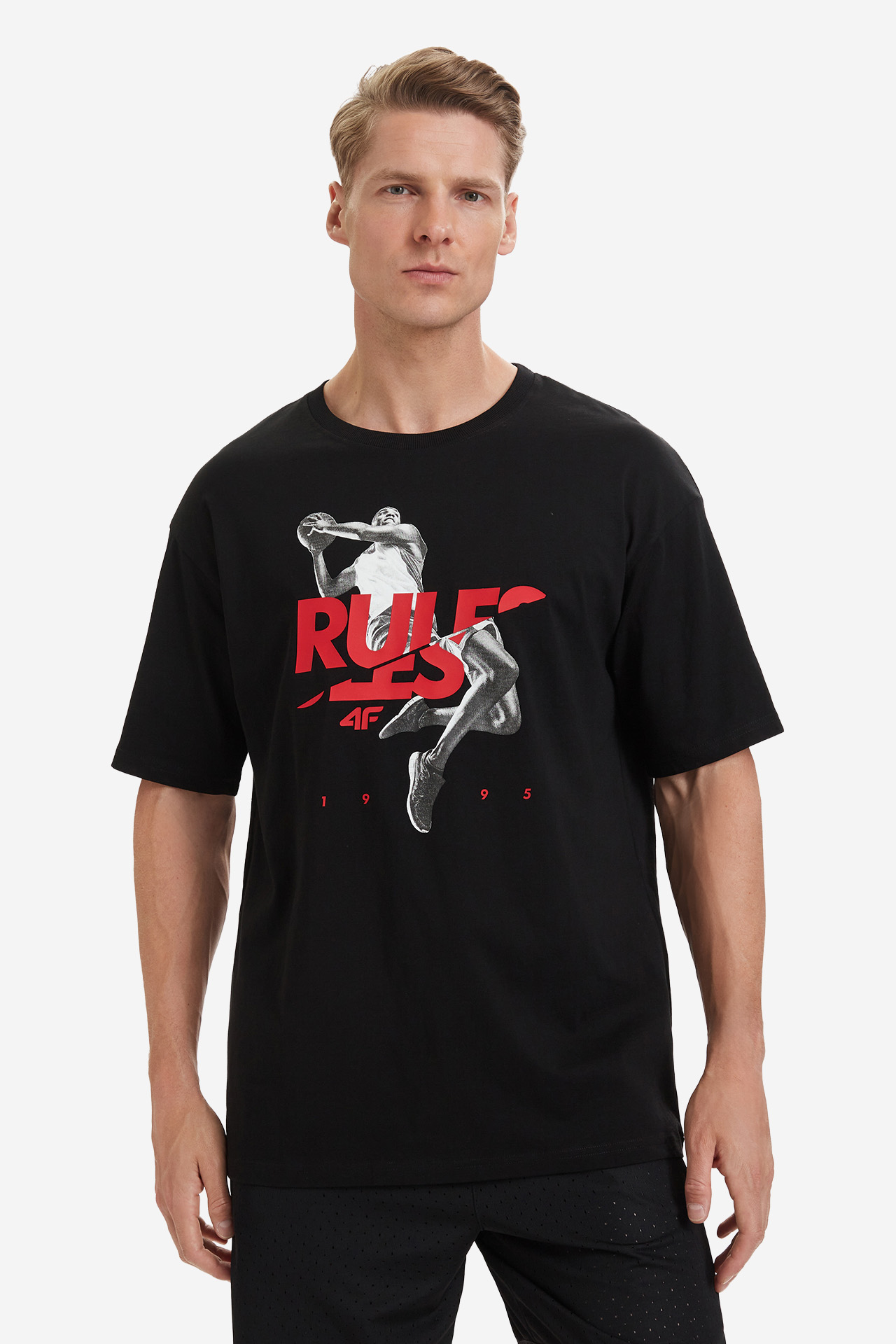 T-shirt 4F 4FWSS26TTSHM3333-20S Czarny