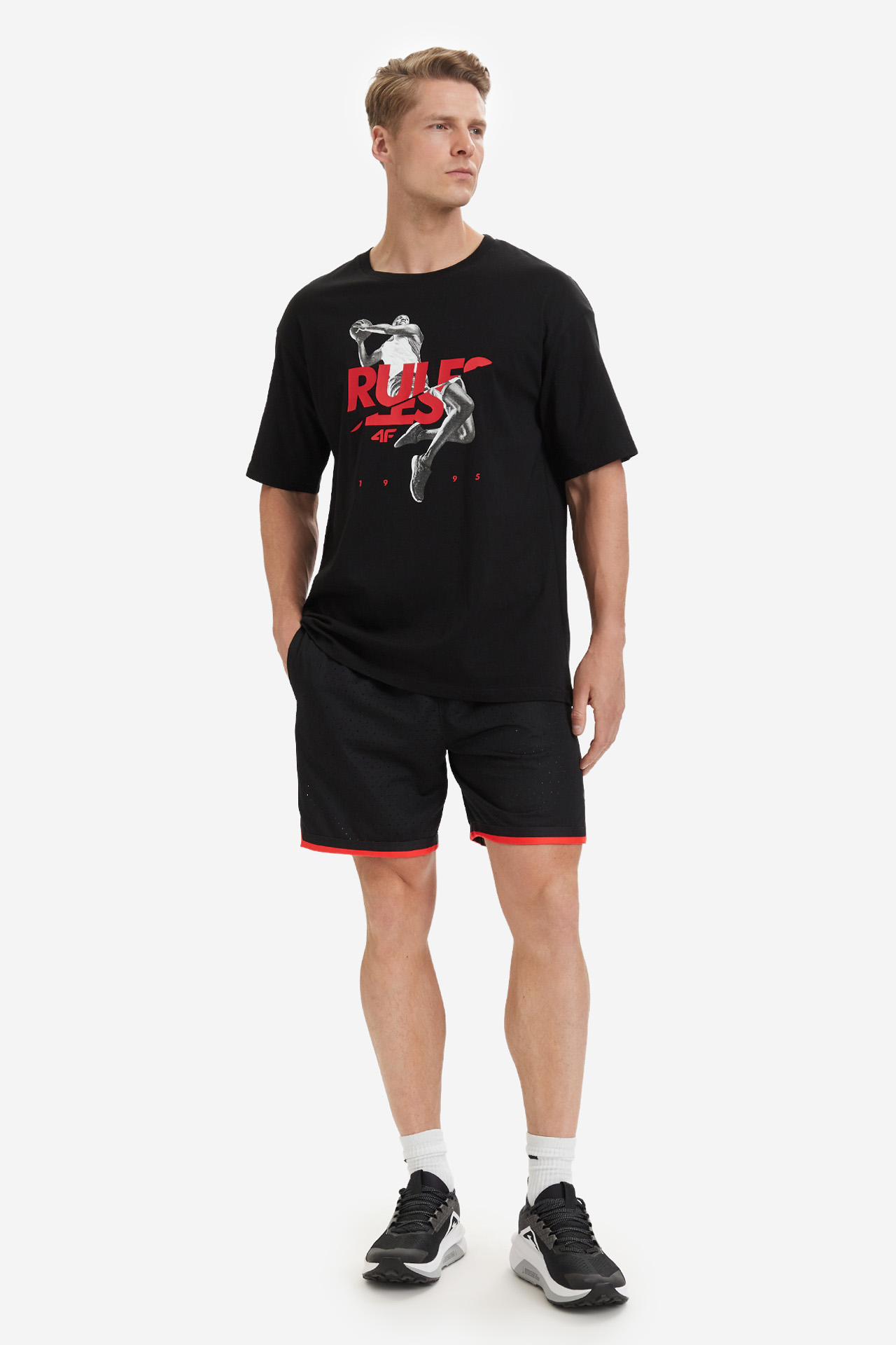 T-shirt 4F 4FWSS26TTSHM3333-20S Czarny
