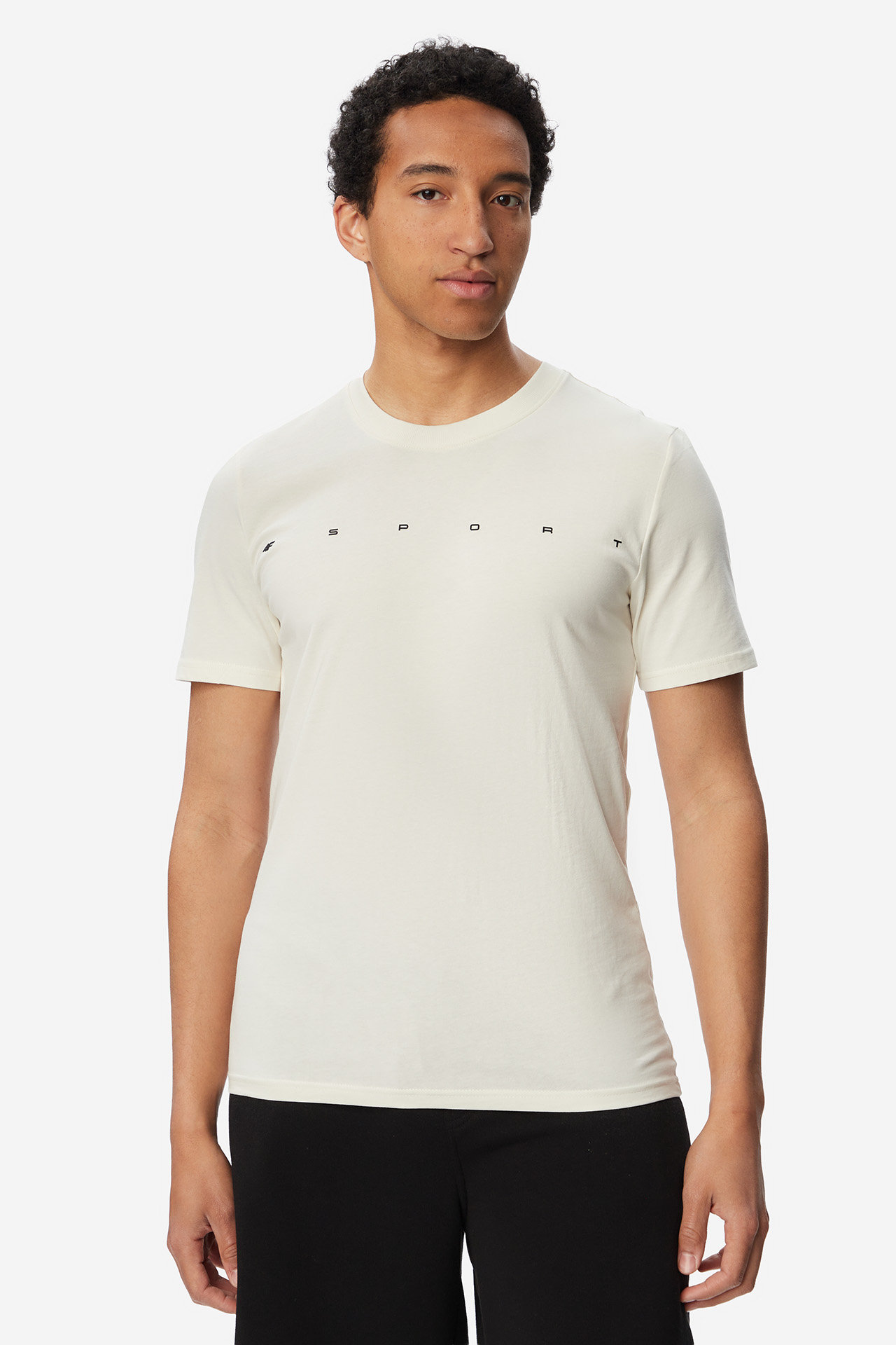 T-shirt 4F 4FWSS26TTSHM2661-12S Kremowy