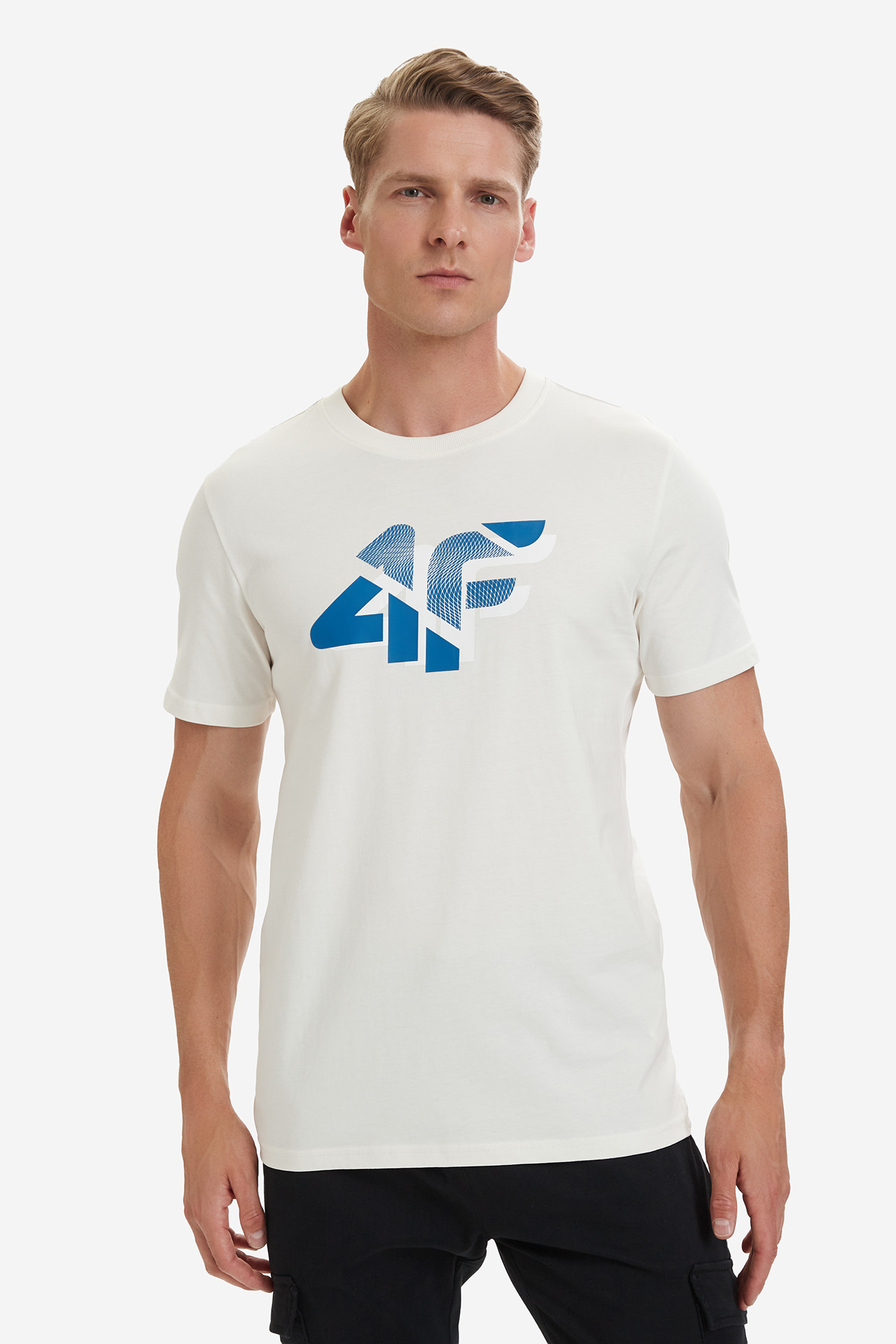 T-shirt 4F 4FWSS26TTSHM2667-12S Kremowy