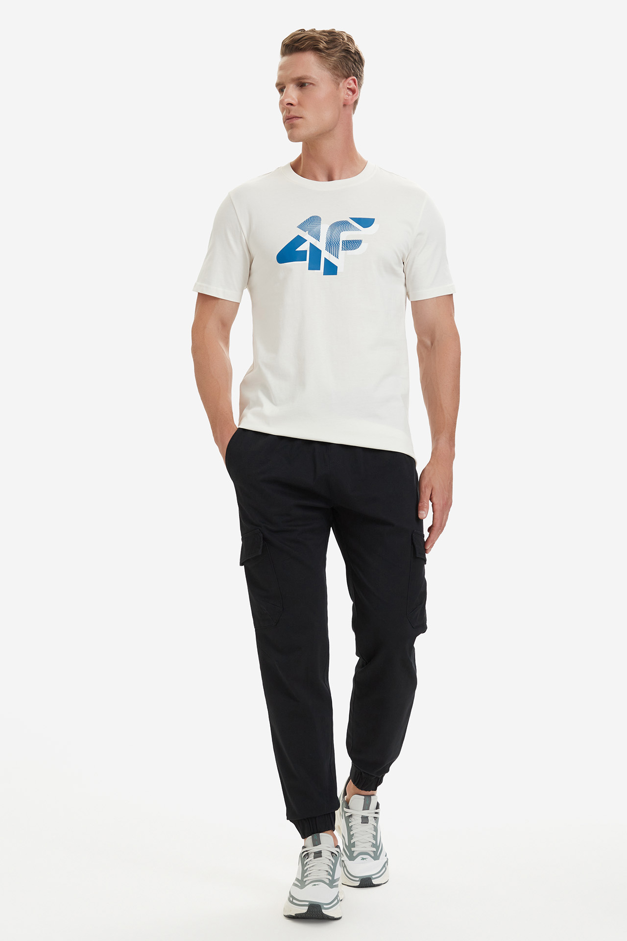 T-shirt 4F 4FWSS26TTSHM2667-12S Kremowy