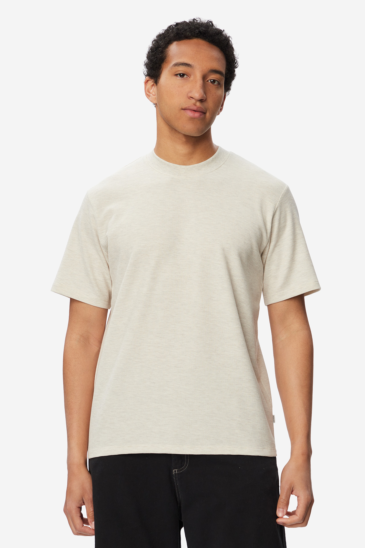 T-shirt JACK&JONES 12278952-ANTIQUE-WHITE-MELANGE Beżowy