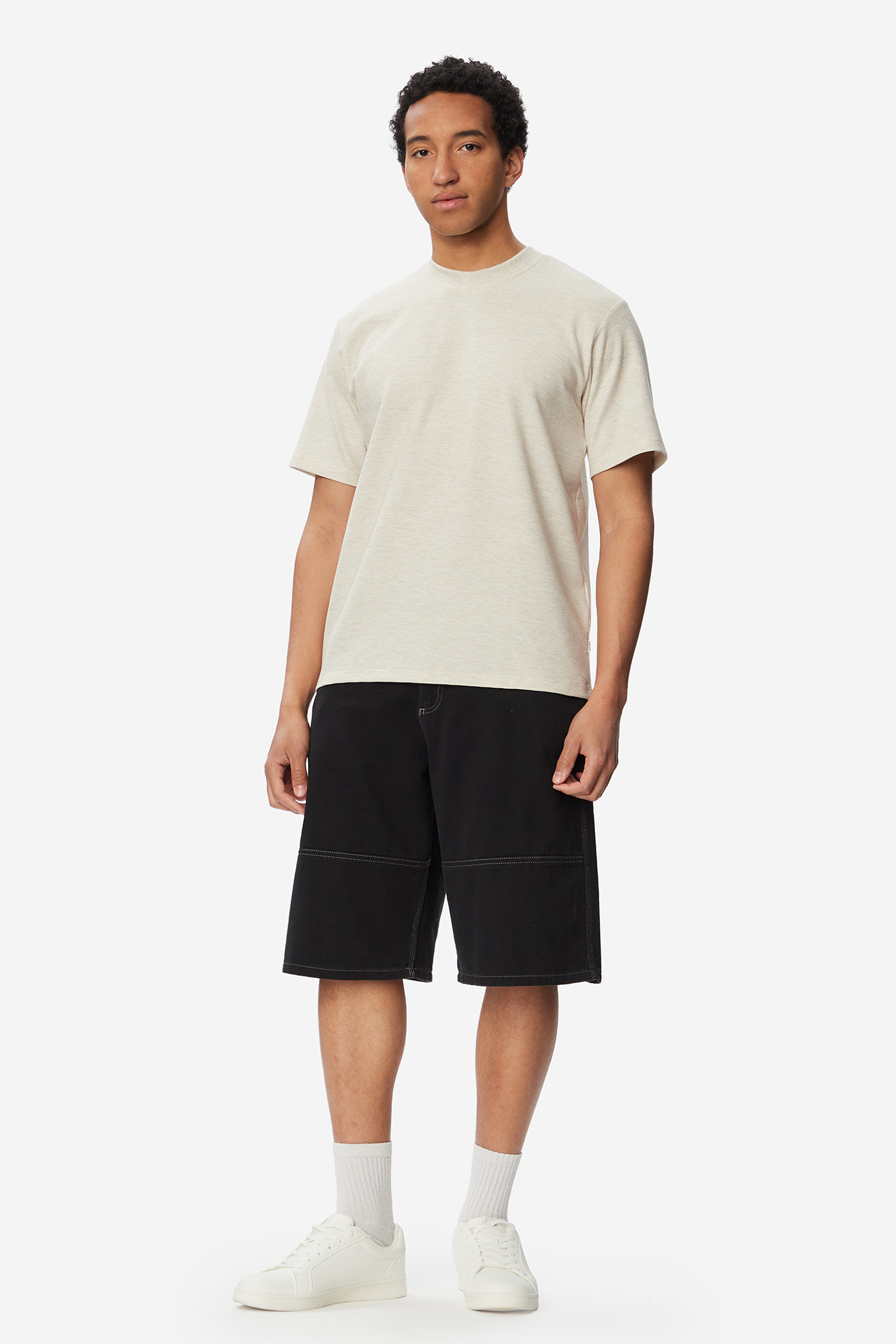 T-shirt JACK&JONES 12278952-ANTIQUE-WHITE-MELANGE Beżowy