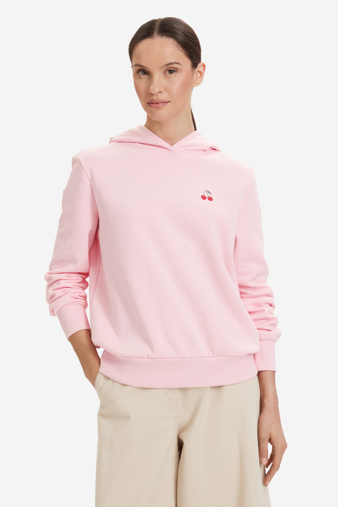 Bluza ONLY 15370218-ROMANCE-ROSE-ADELLE-CHERRY-SIDE-CHES Różowy jasny