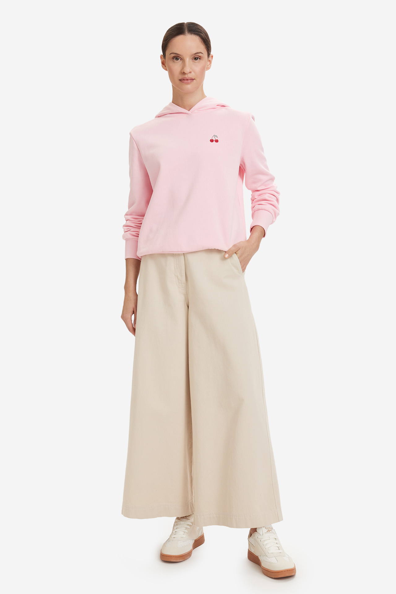 Bluza ONLY 15370218-ROMANCE-ROSE-ADELLE-CHERRY-SIDE-CHES Różowy jasny