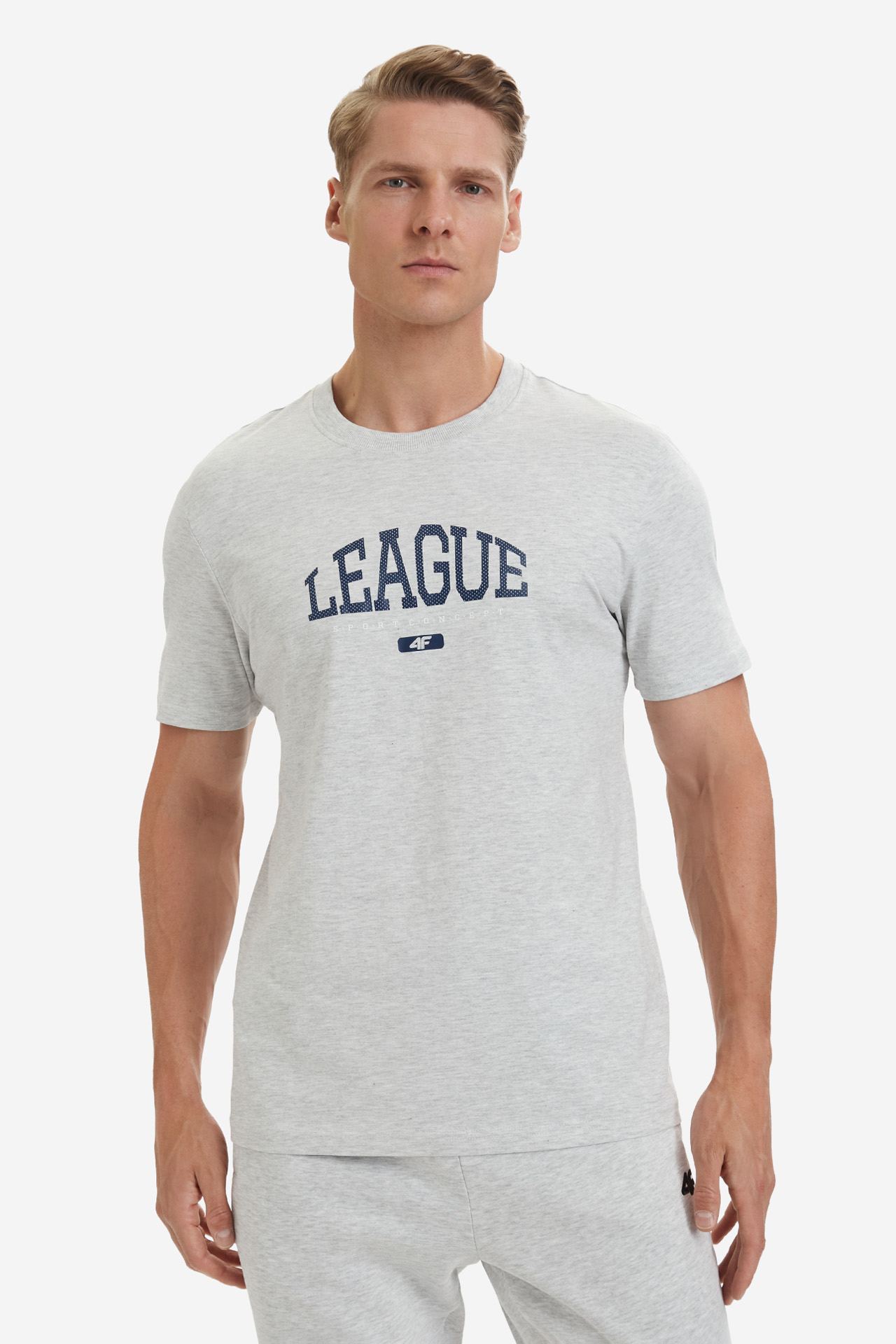 T-shirt 4F 4FWSS26TTSHM3326-27M Szary jasny