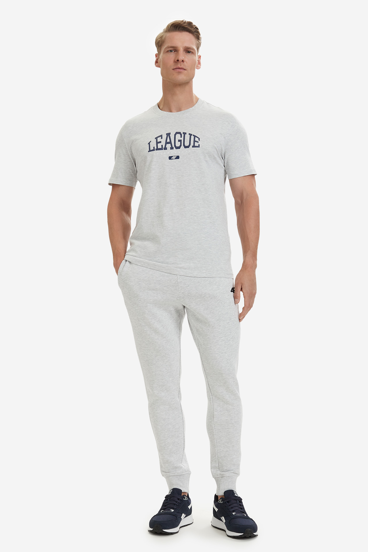 T-shirt 4F 4FWSS26TTSHM3326-27M Szary jasny
