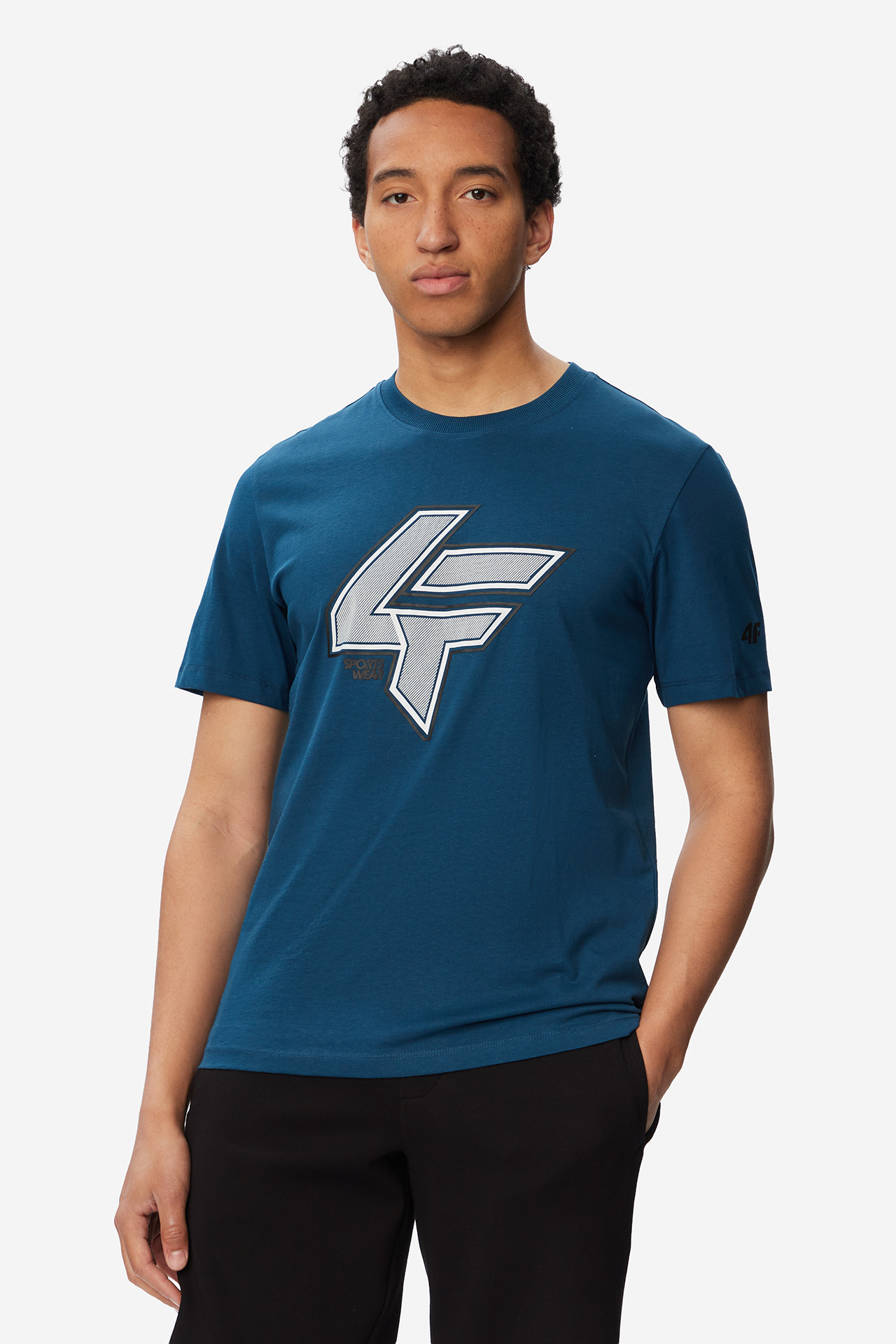 T-shirt 4F 4FWSS26TTSHM2662-46S Granatowy