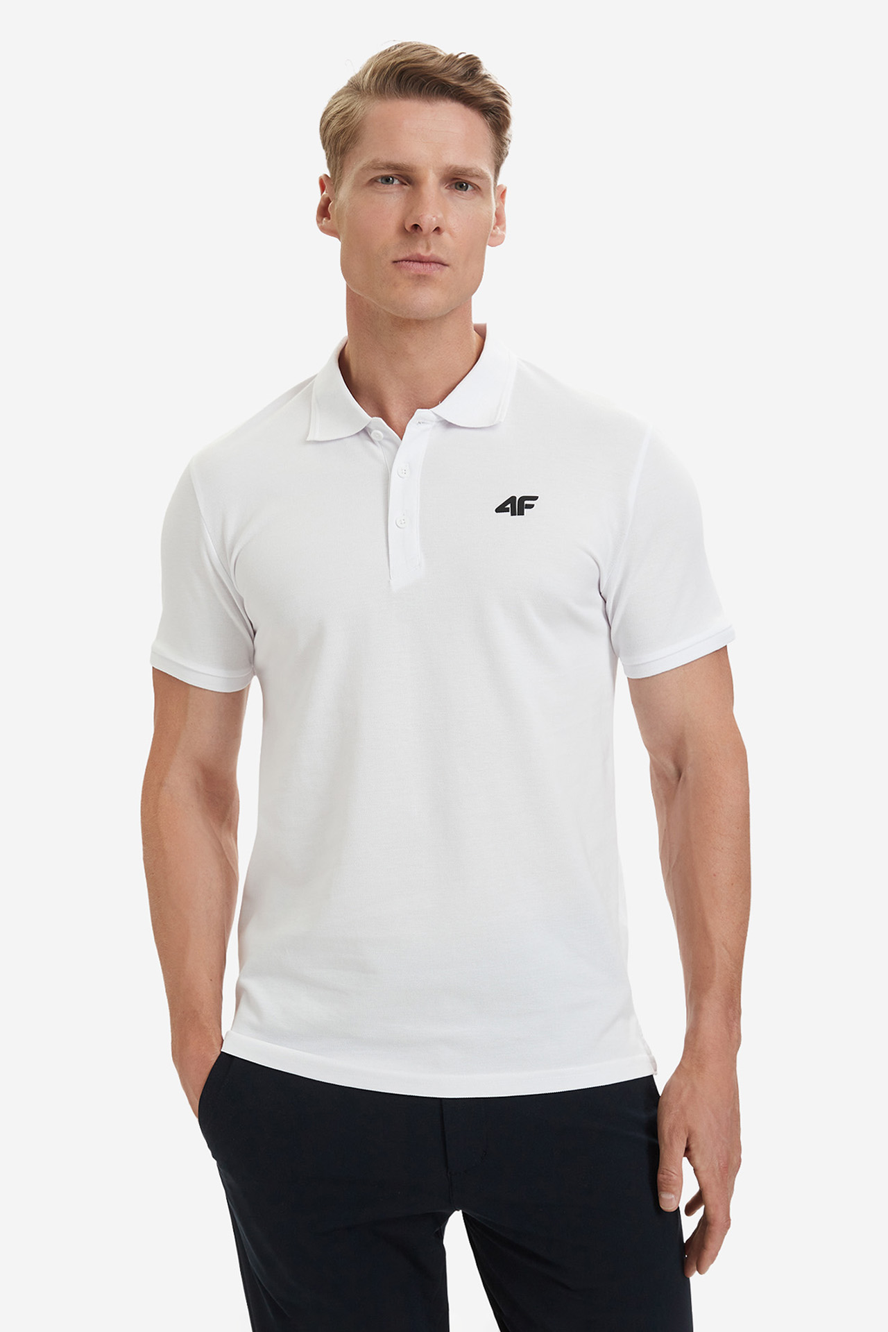 Koszulka polo 4F 4FWMM00TPTSM0771-10S Biały