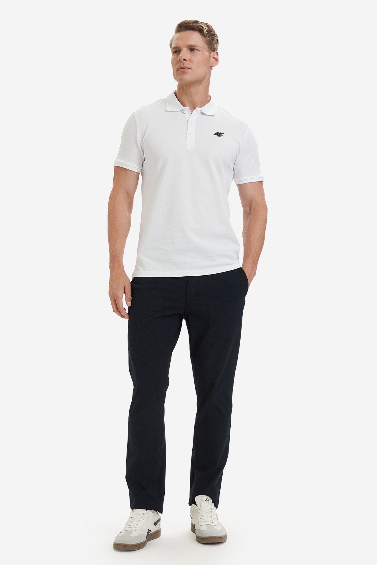 Koszulka polo 4F 4FWMM00TPTSM0771-10S Biały