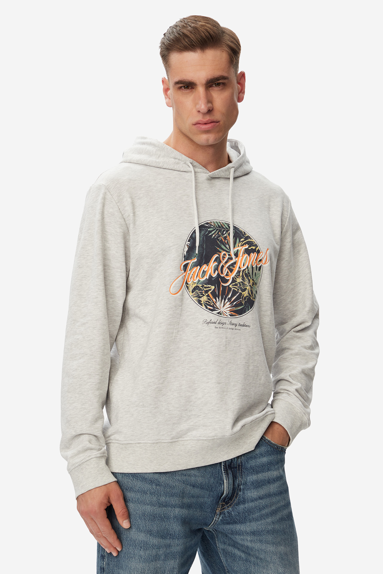 JACK&JONES 12288090-WHITE-MELANGE MIX