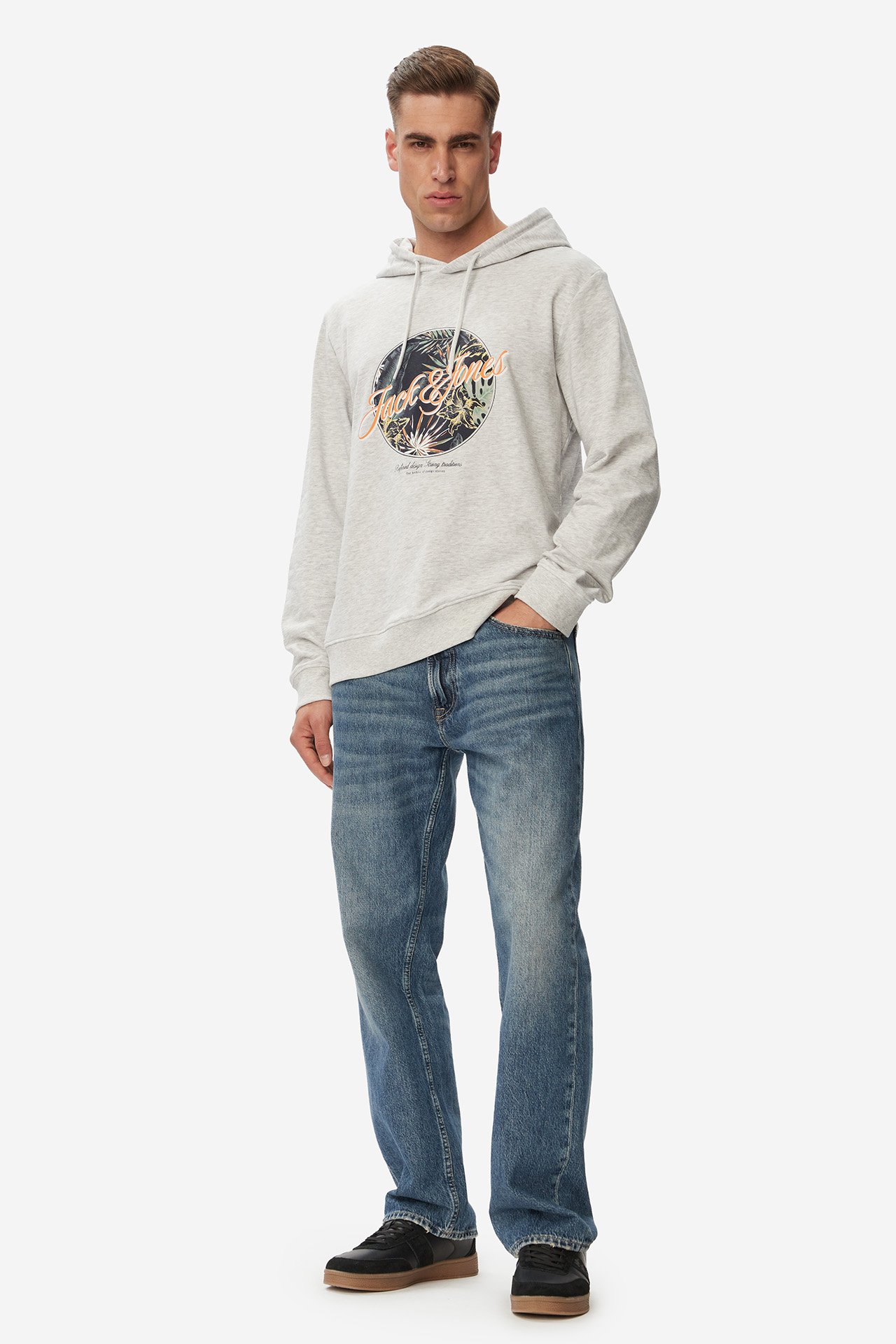 JACK&JONES 12288090-WHITE-MELANGE MIX