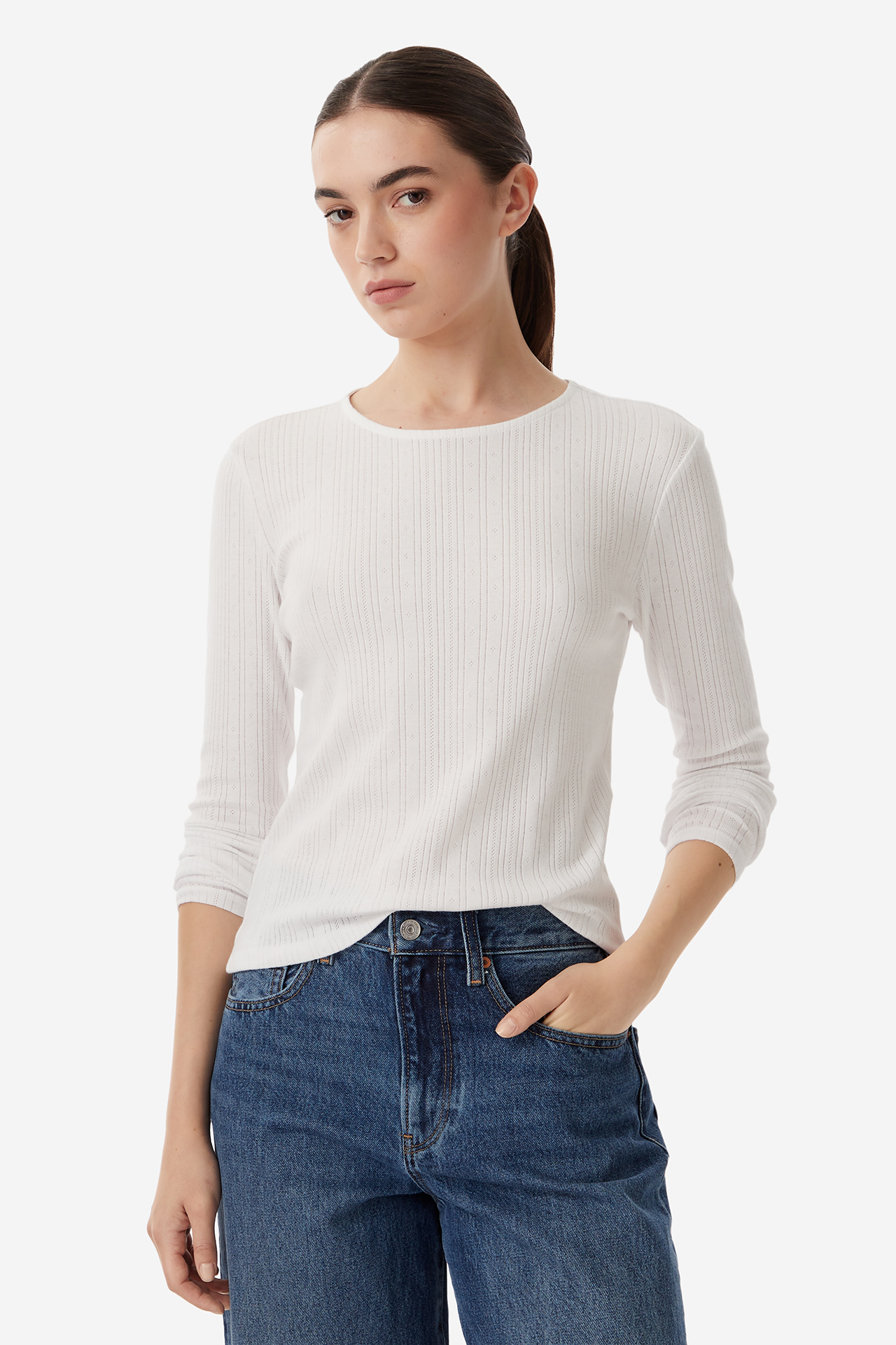 Long sleeve ONLY 15357591-WHITE Biały