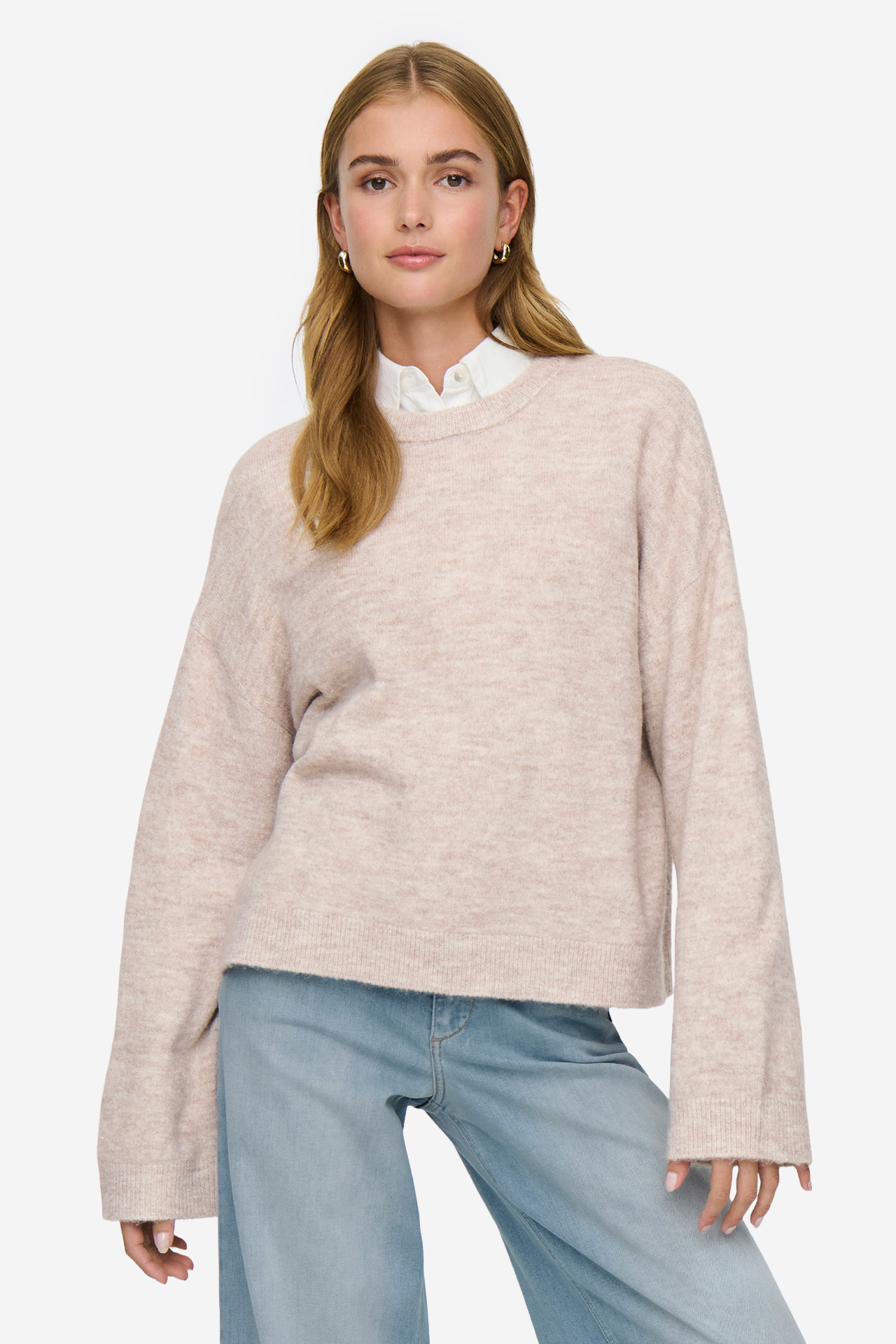 Sweter ONLY 15368976-PUMICE-STONE Beżowy