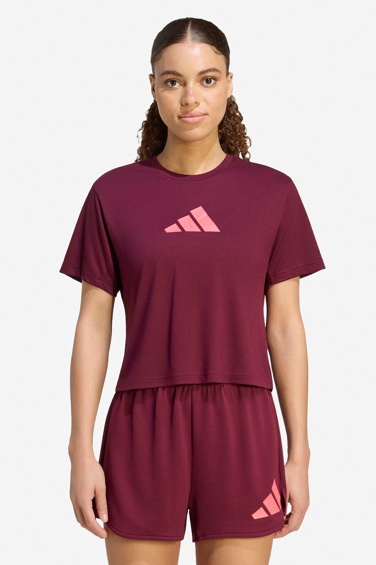 T-shirt adidas KT3797 Bordowy