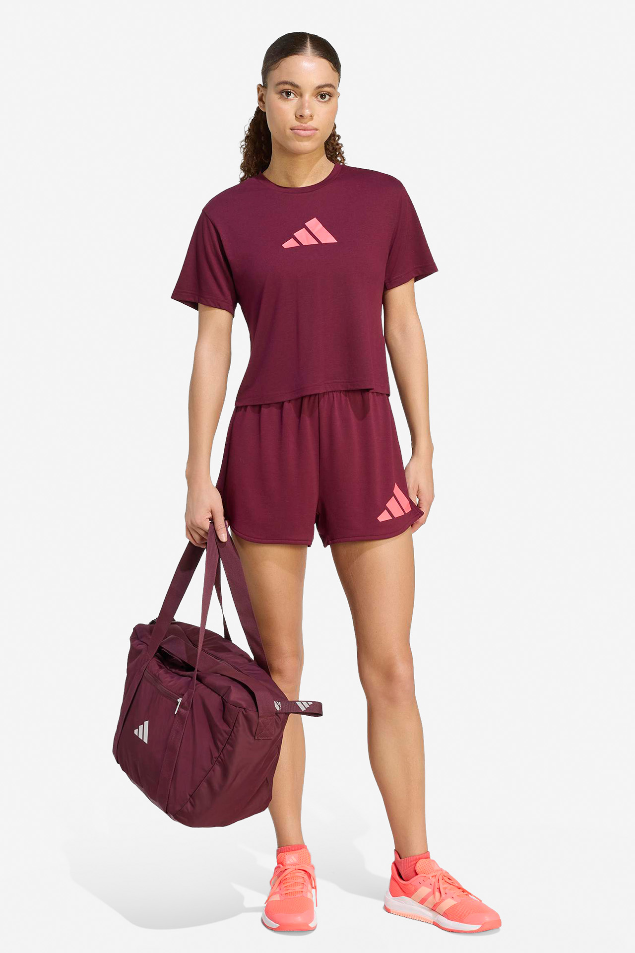 T-shirt adidas KT3797 Bordowy
