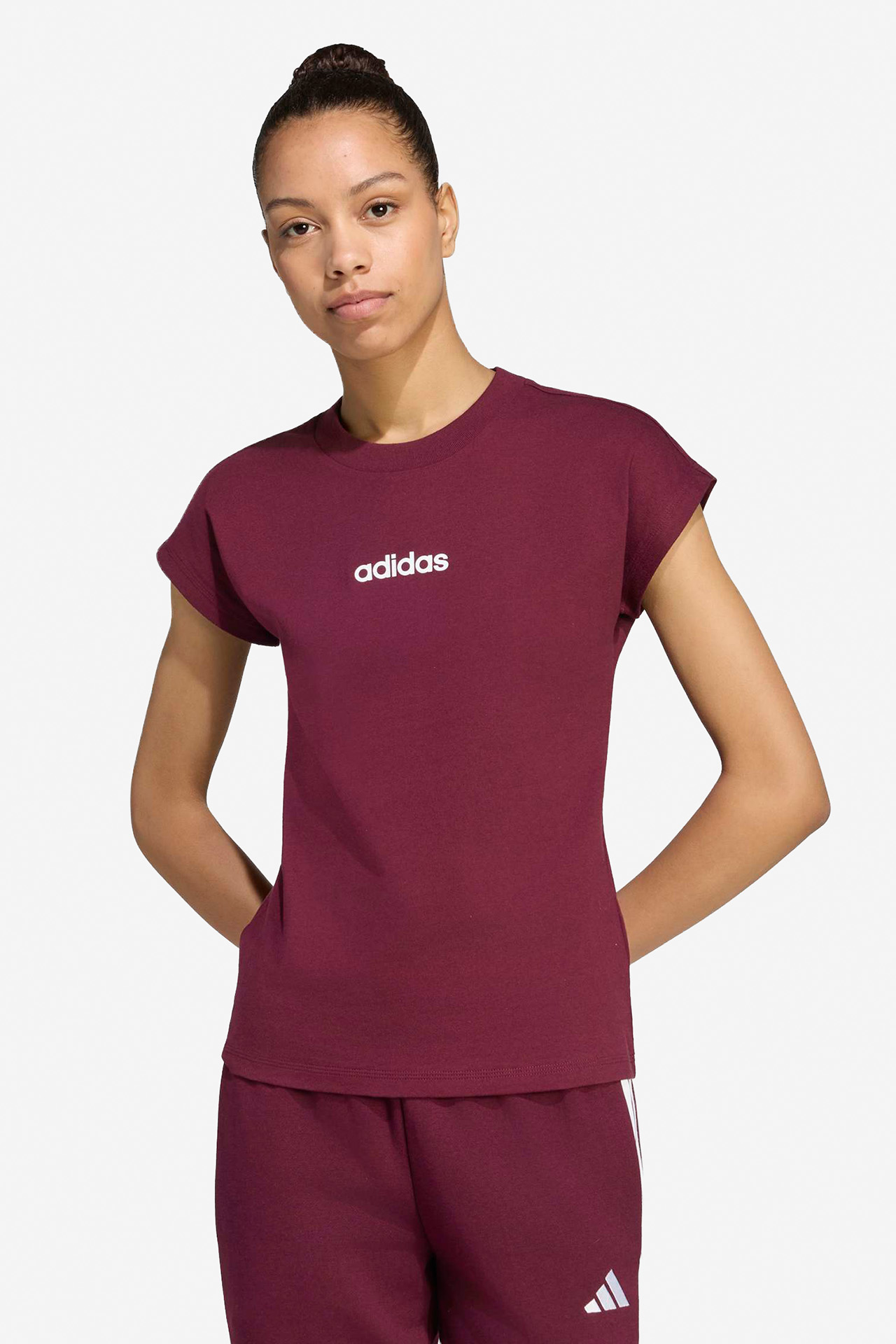 T-shirt adidas KF8378 Bordowy