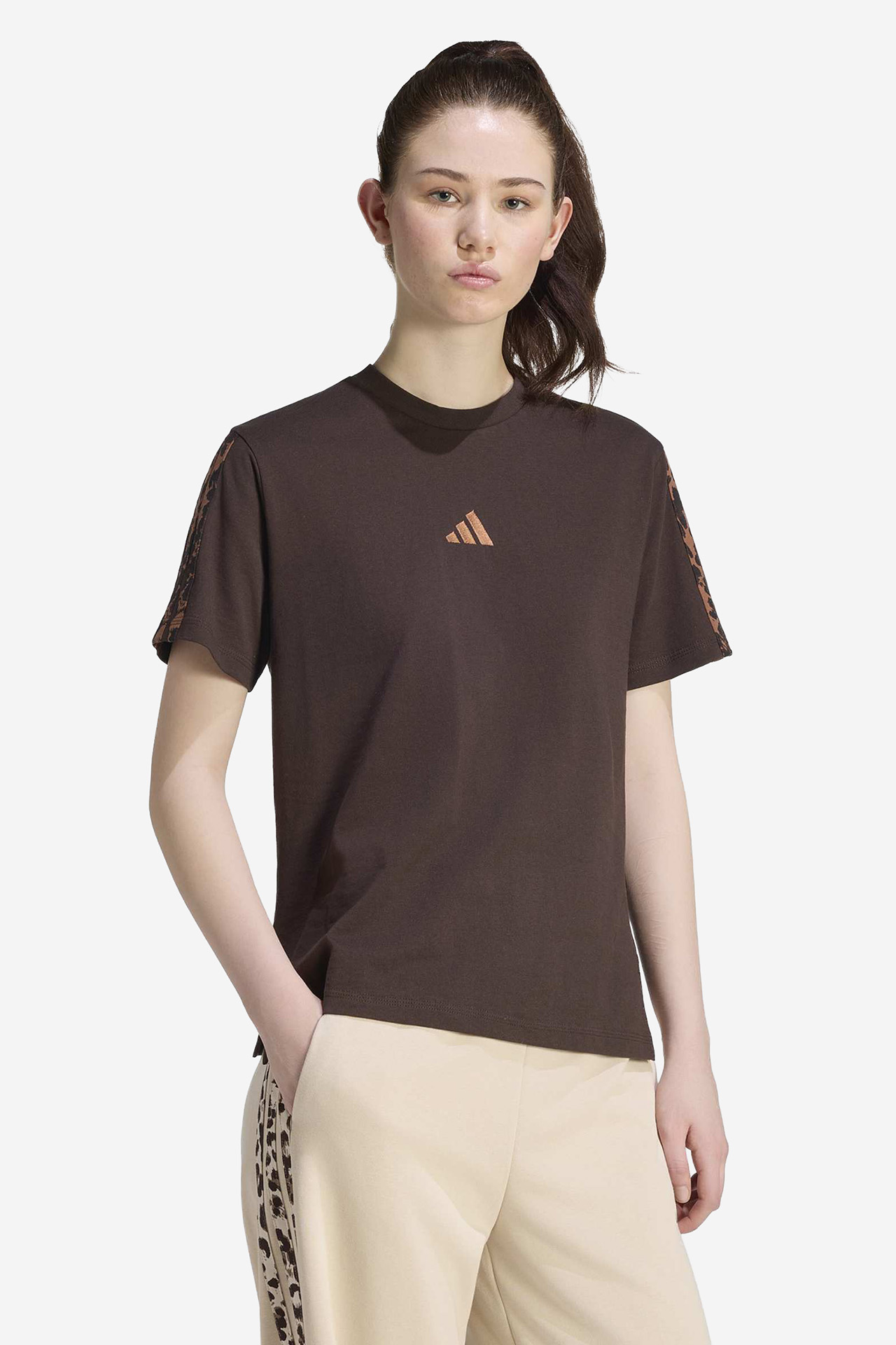 T-shirt adidas KV9298 Brązowy