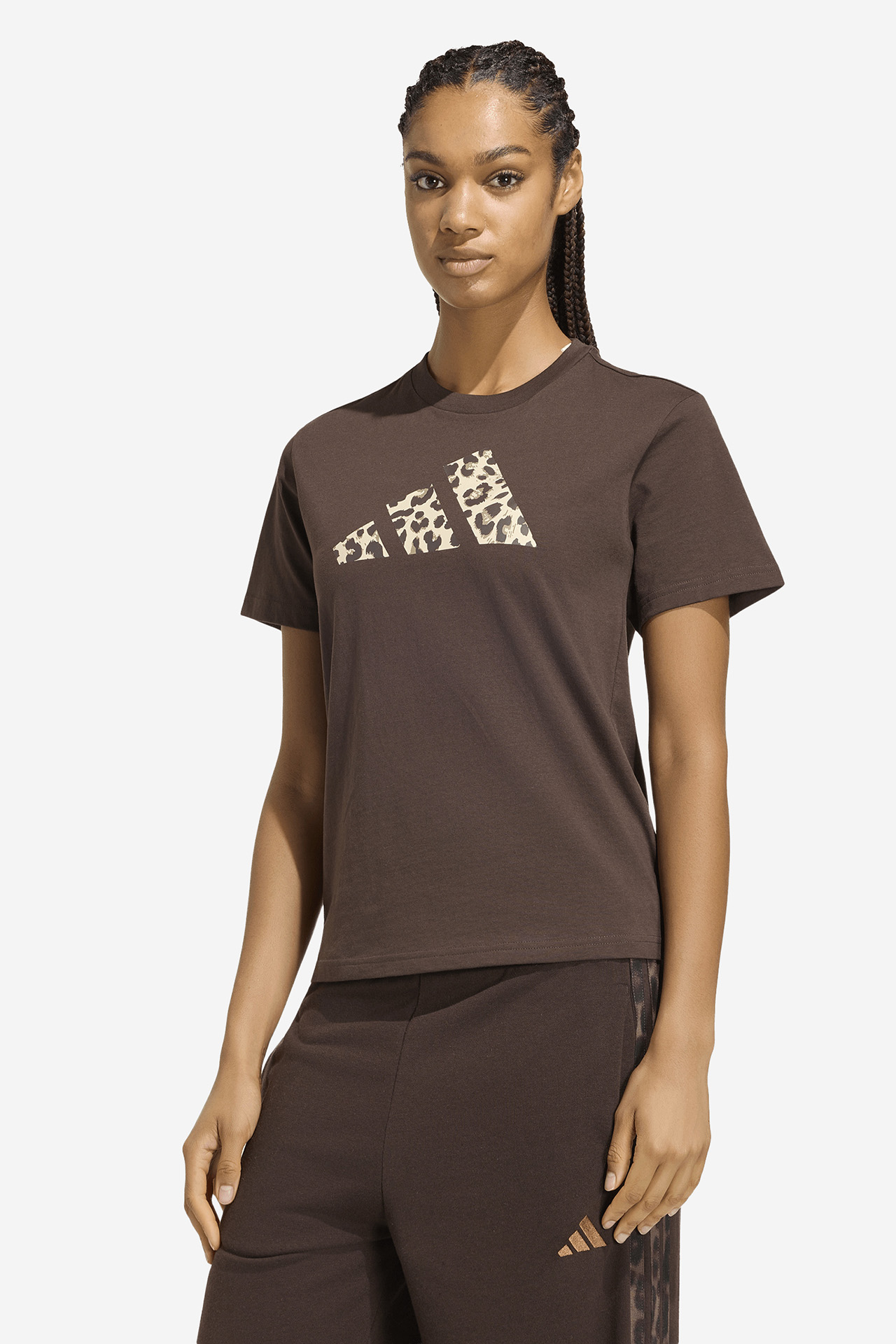 T-shirt adidas KT2676 Brązowy