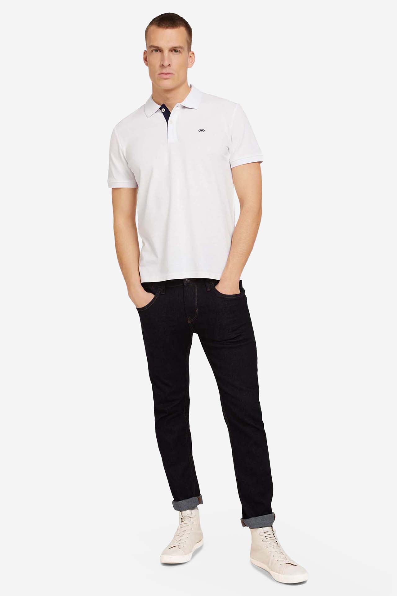 Koszulka polo TOM TAILOR 1027713-20000 Biały
