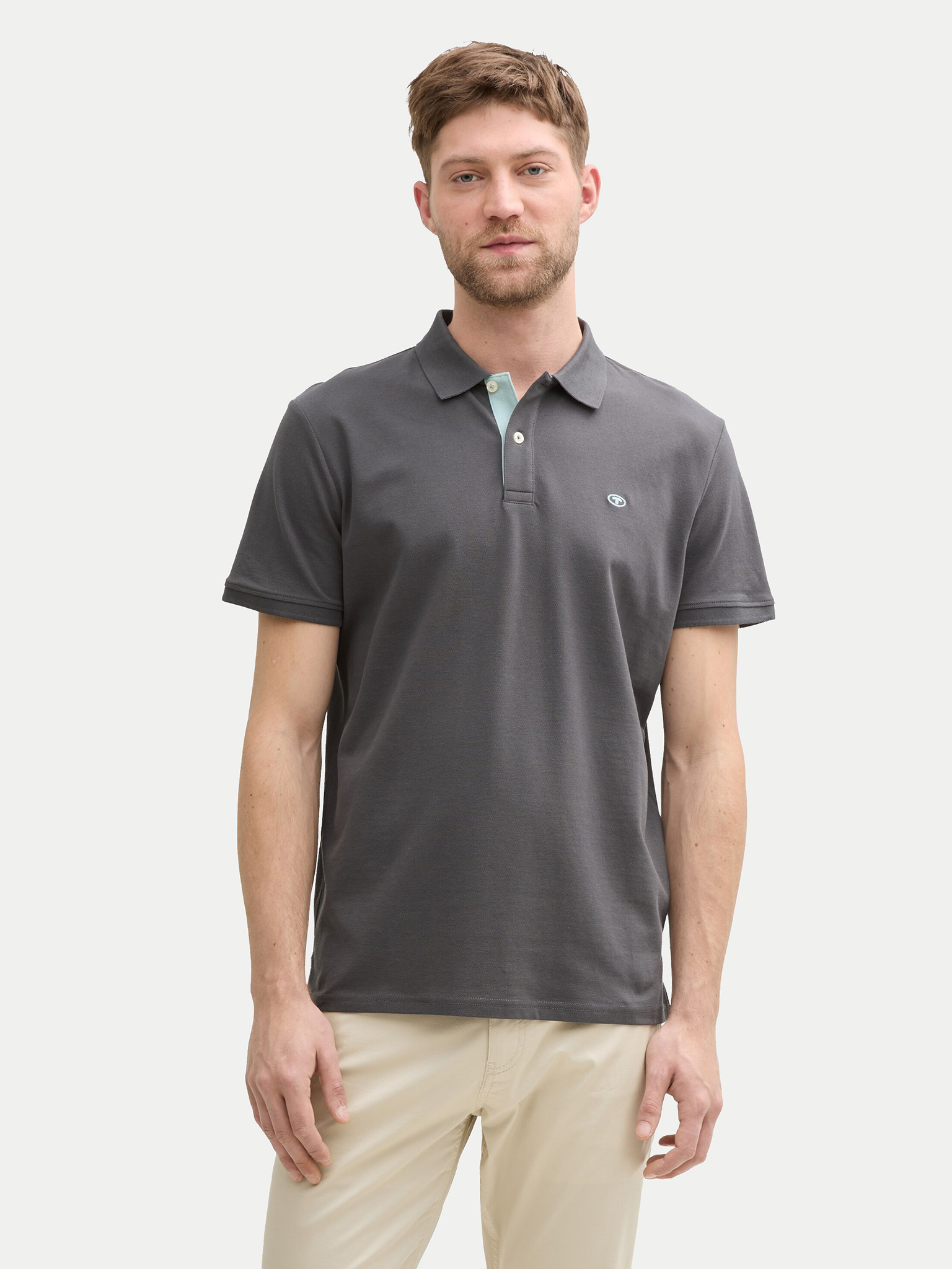 Koszulka polo TOM TAILOR 1027713-10307 Szary ciemny