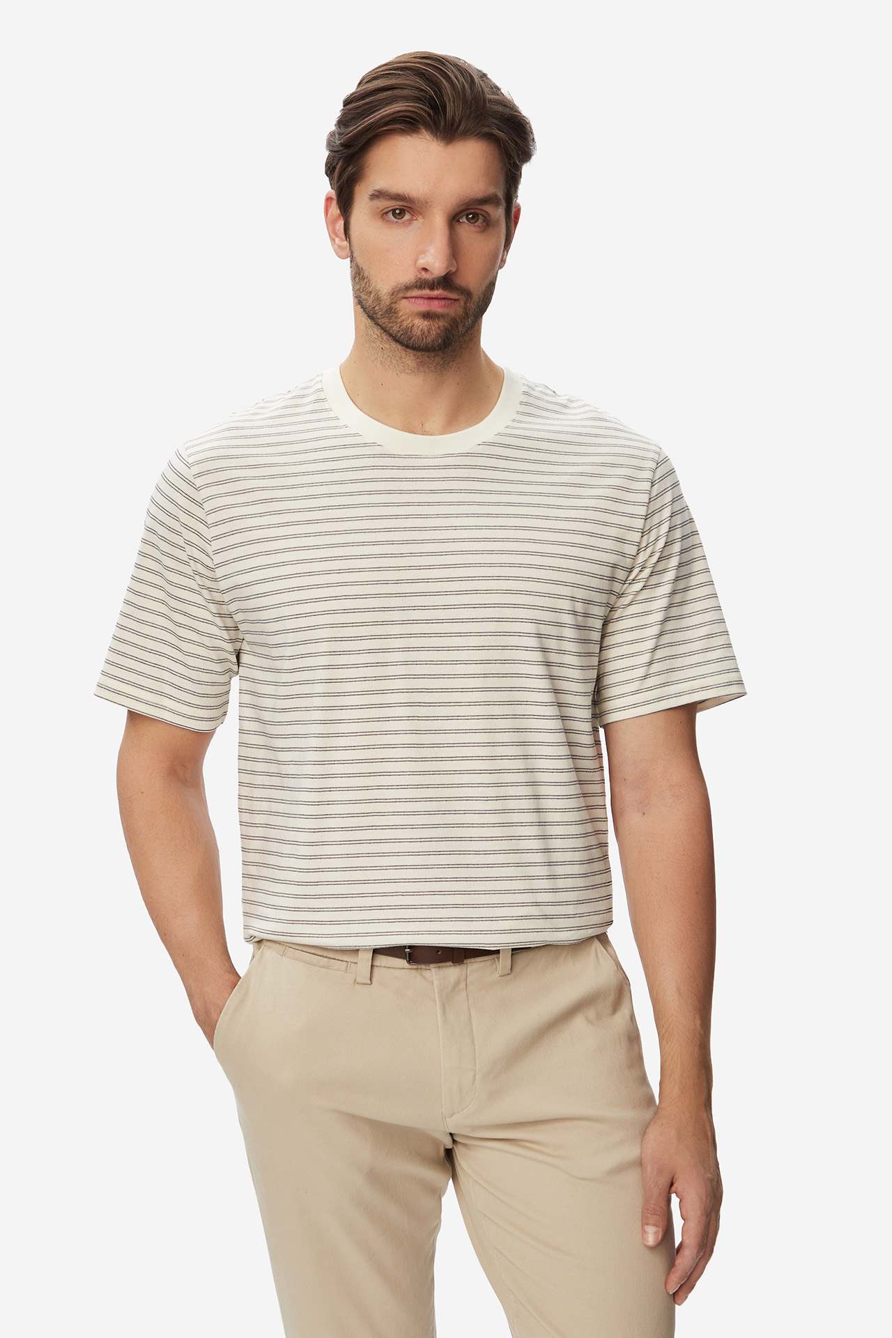 T-shirt JACK&JONES 12290898-Antique White Kremowy