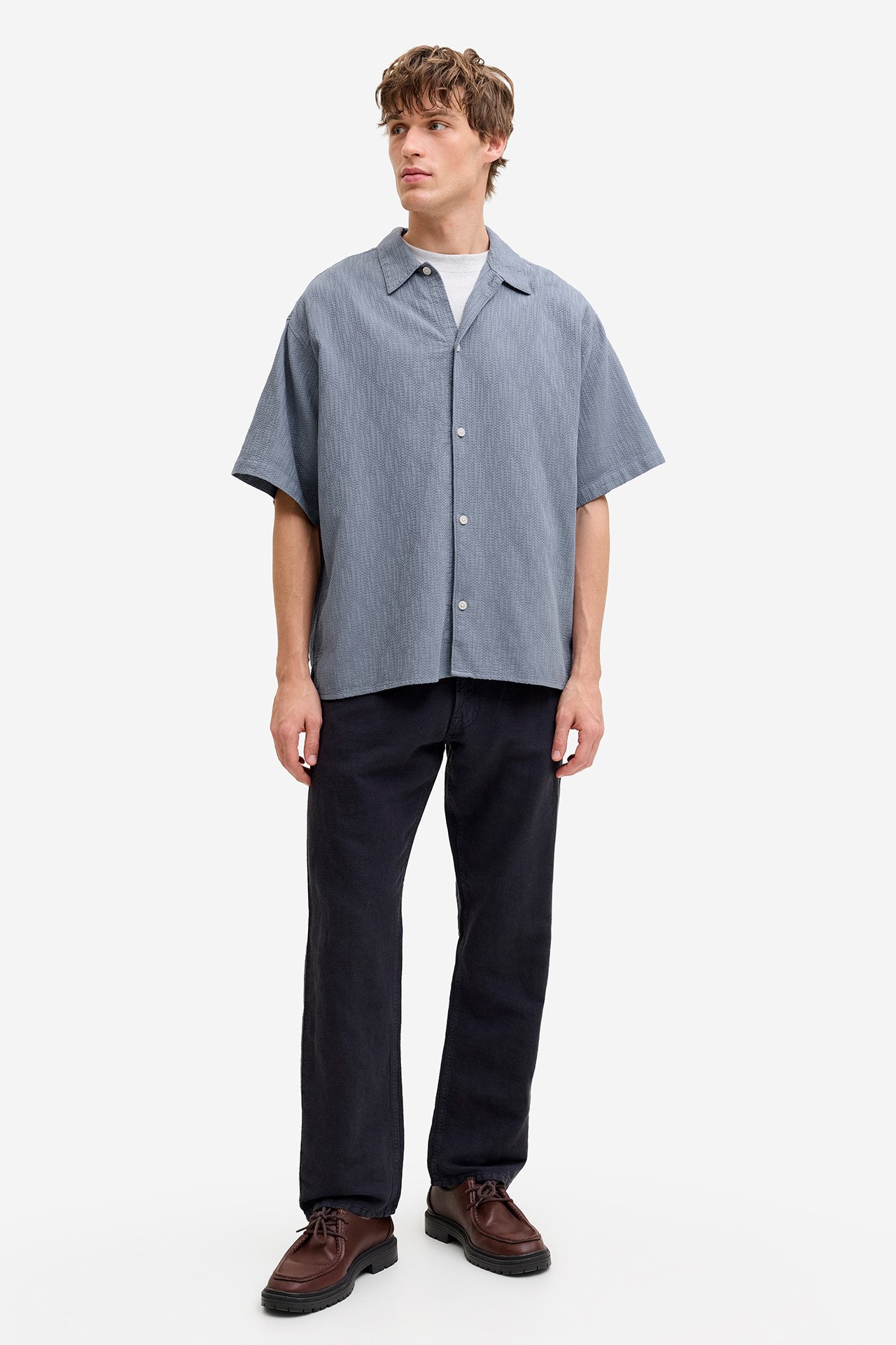 Koszula JACK&JONES 12293555-Flint Stone Niebieski