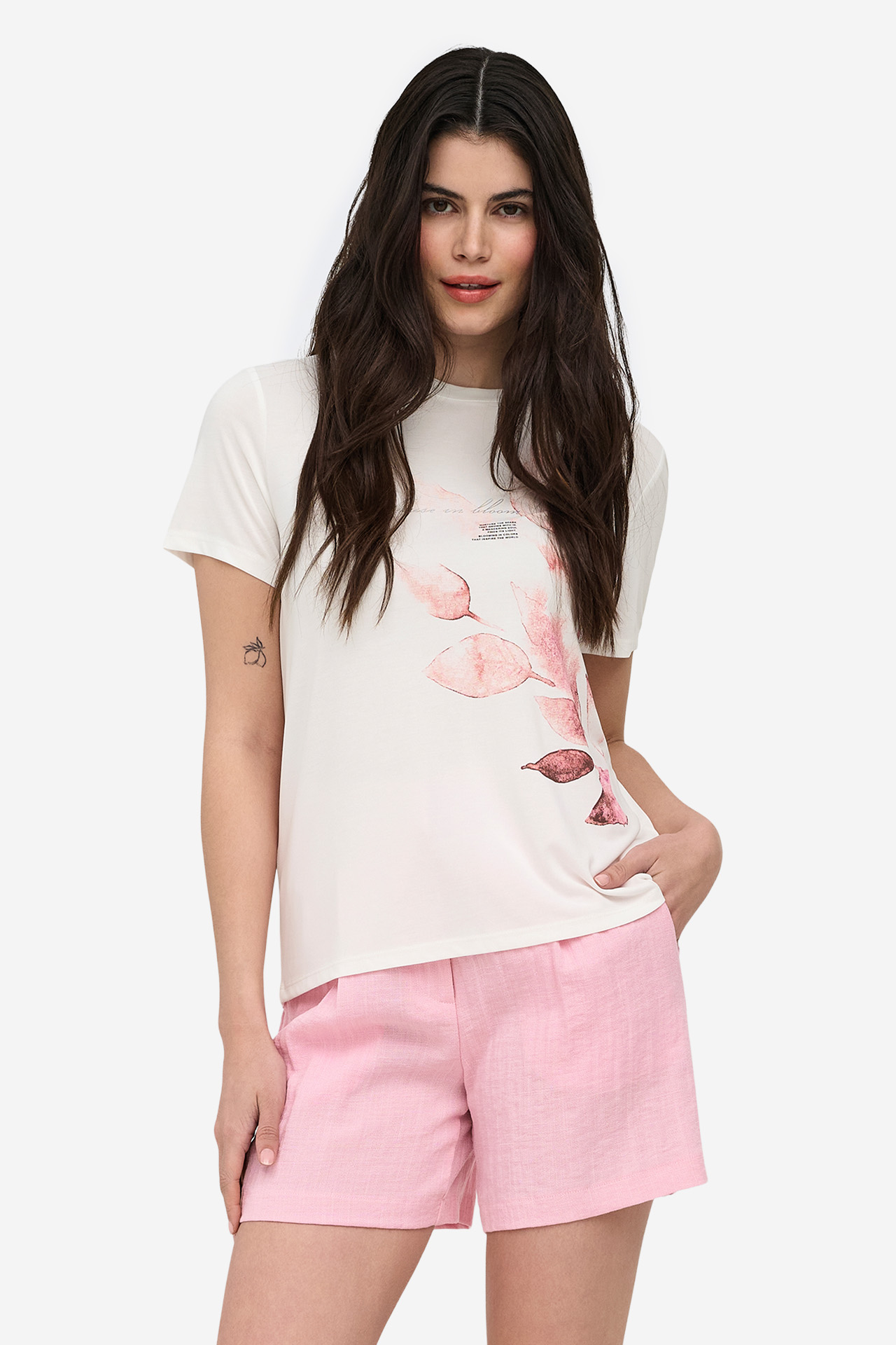 T-shirt ONLY 15307292-Cloud-Dancer-Free-desert-muse Kremowy