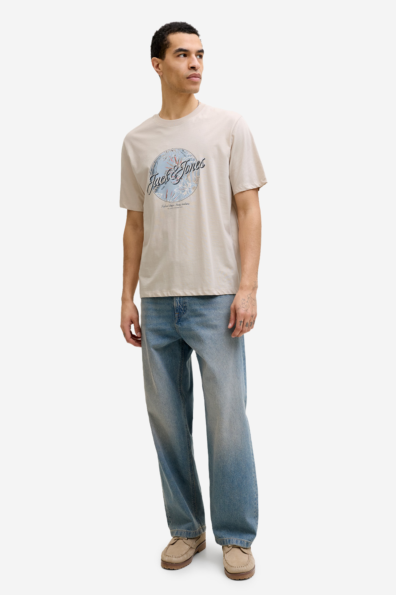 T-shirt JACK&JONES 12288088-Moonbeam Beżowy jasny