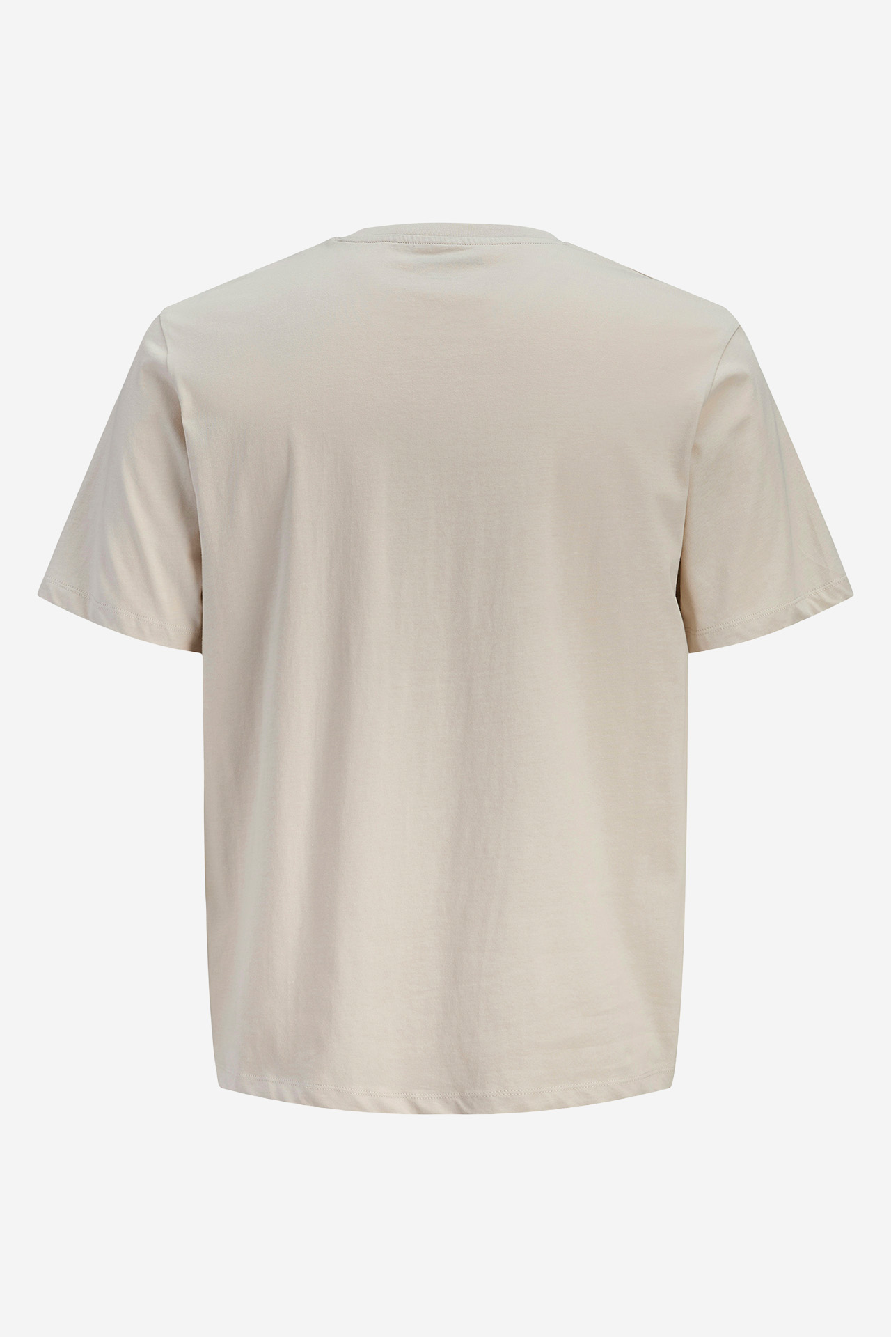 T-shirt prezentowany na płasko, widok z tyłu bez nadruku.