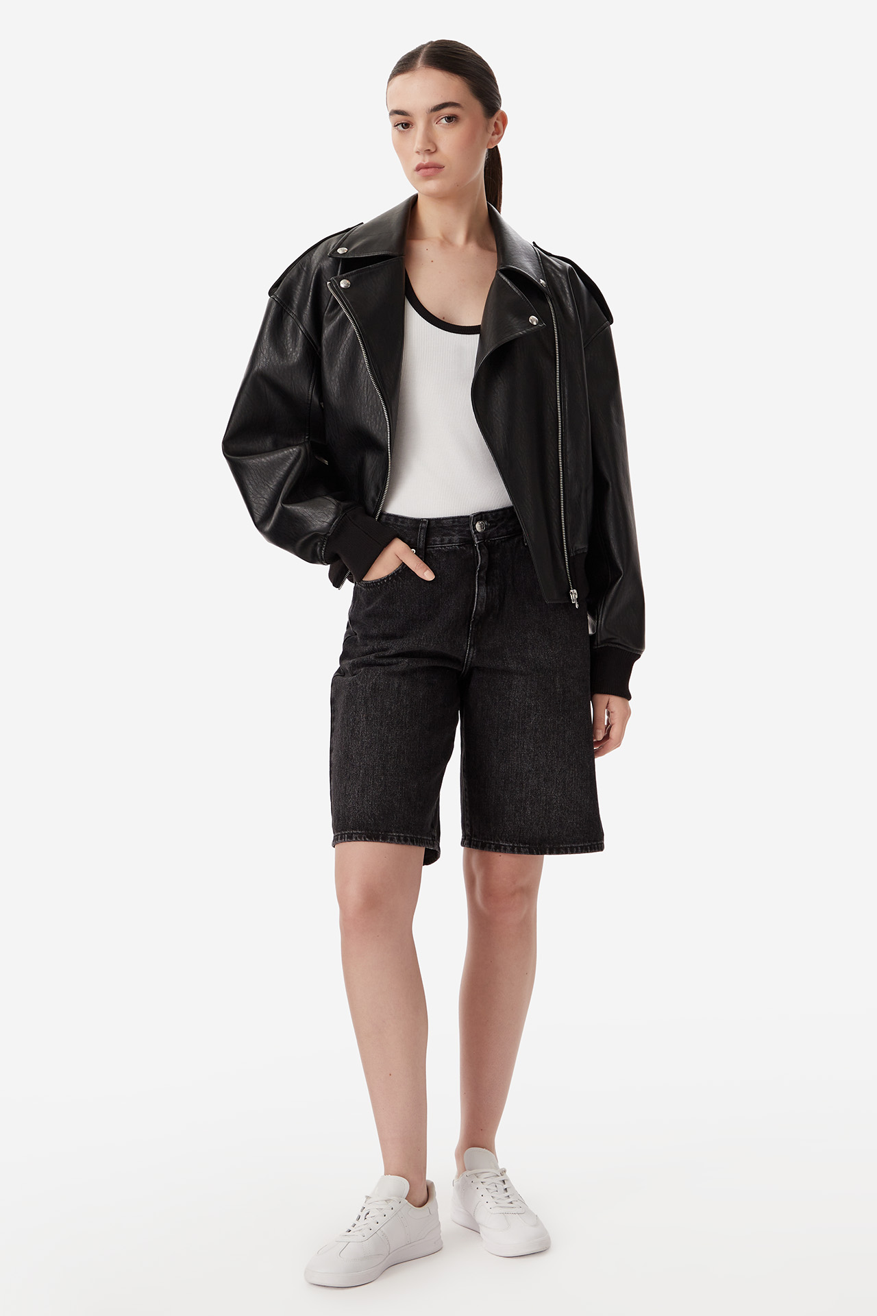 Spodenki ONLY 15256709-Washed-Black Czarny