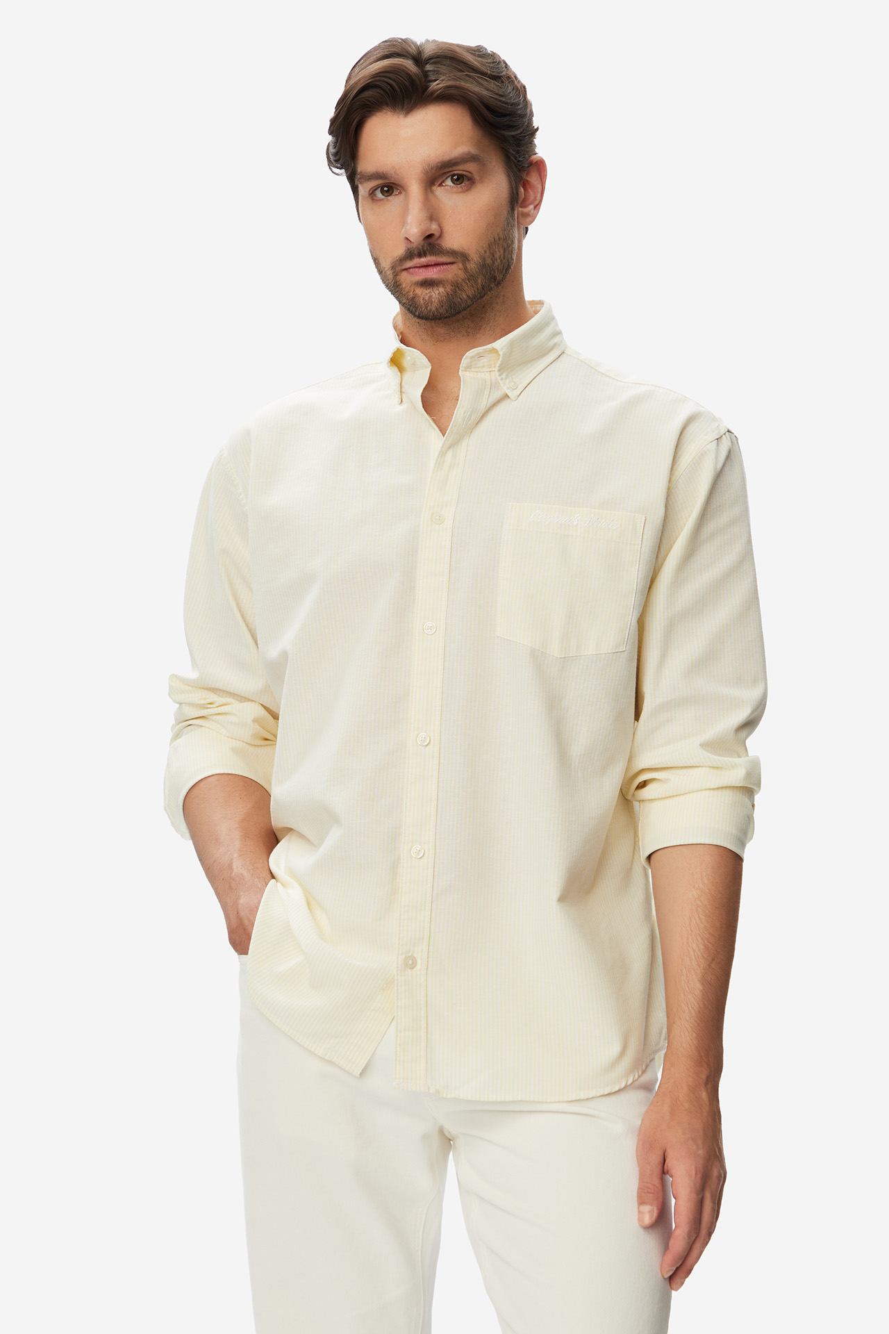 Koszula JACK&JONES 12291838-Pastel Yellow Żółty jasny